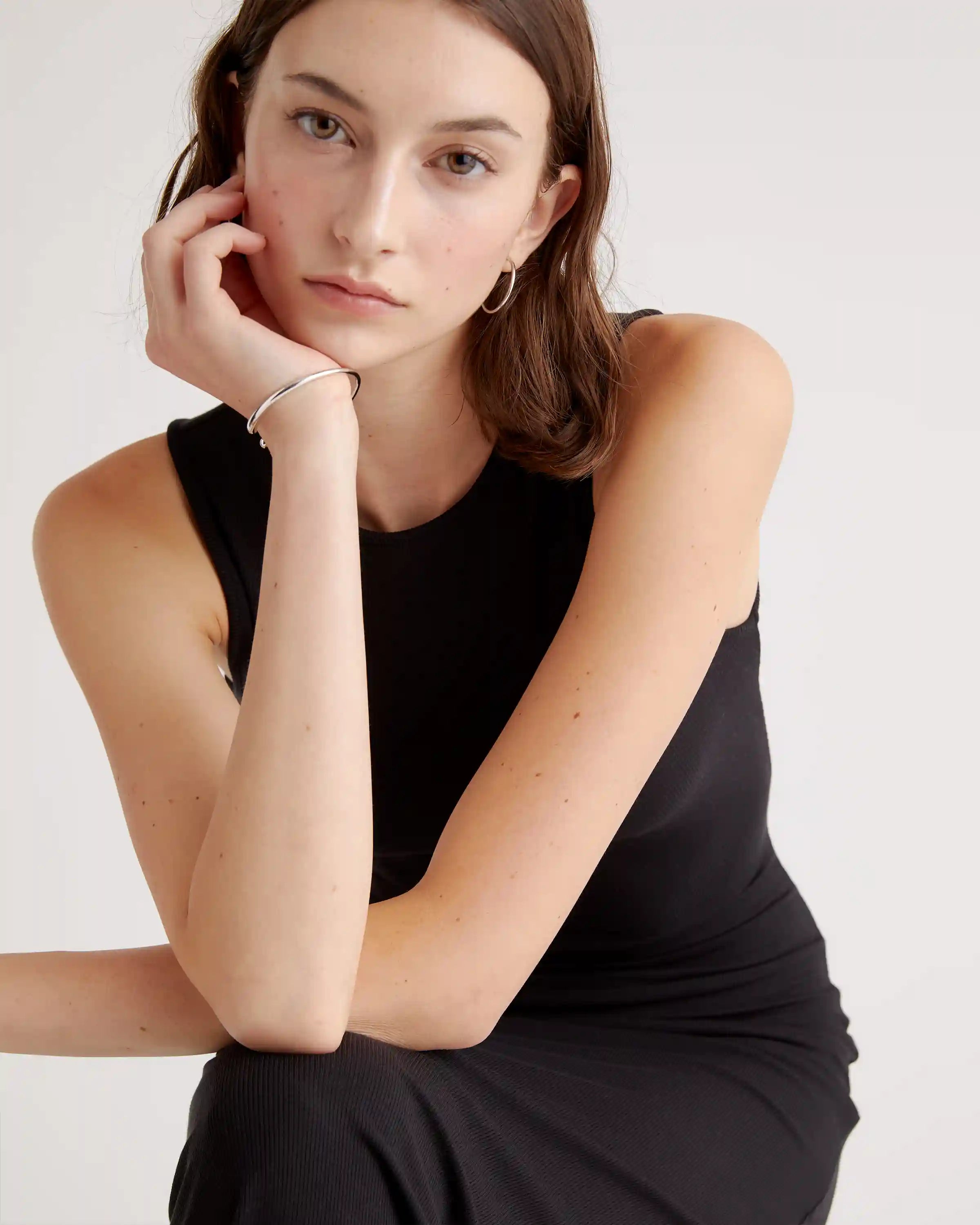 Tencel Rib Knit Tank Midi Dress
