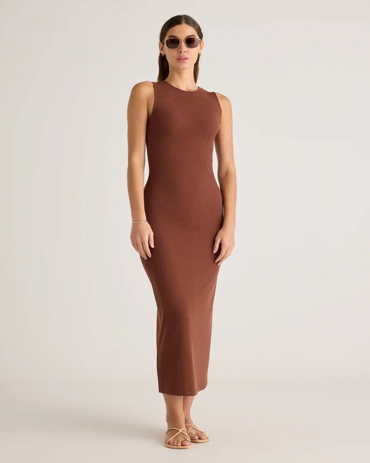 Tencel Rib Knit Tank Midi Dress