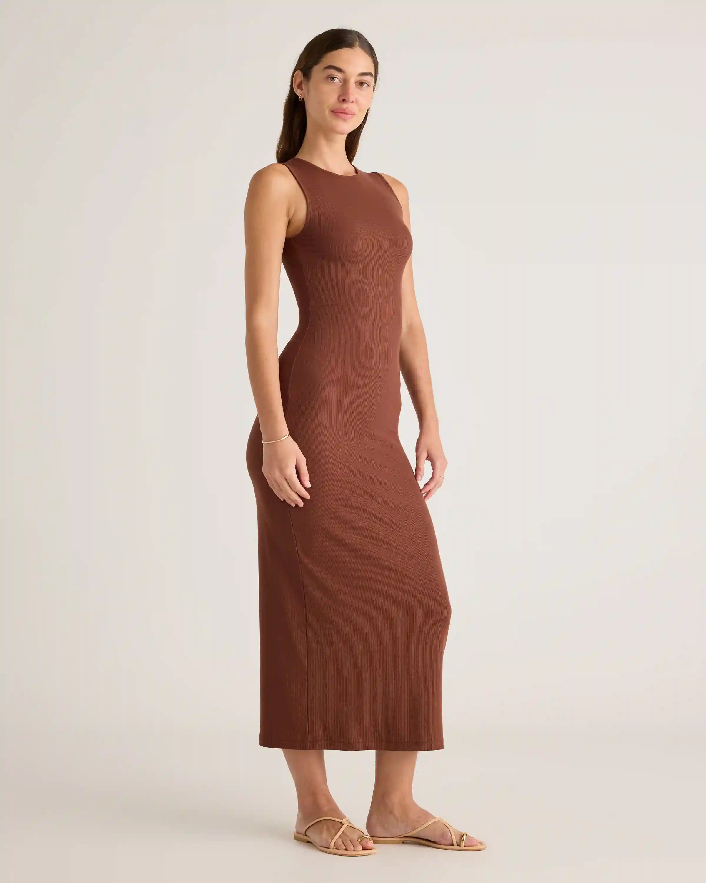 Tencel Rib Knit Tank Midi Dress