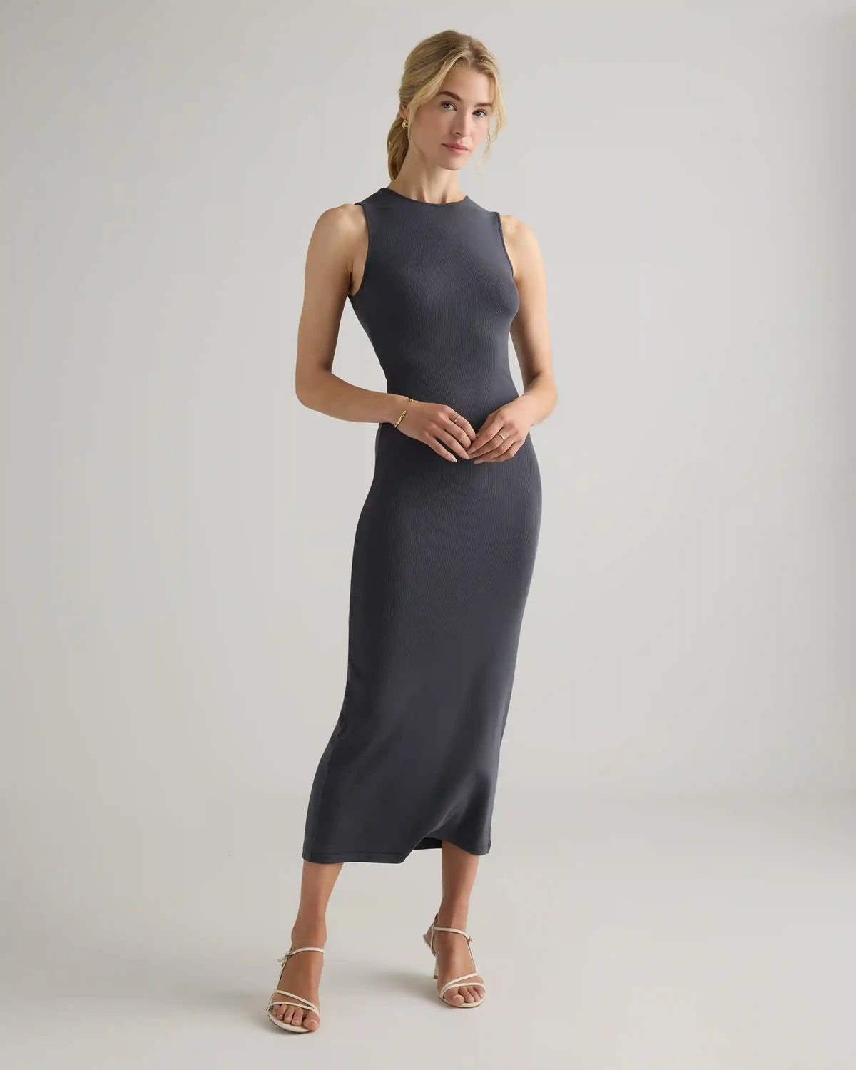 Tencel Rib Knit Tank Midi Dress