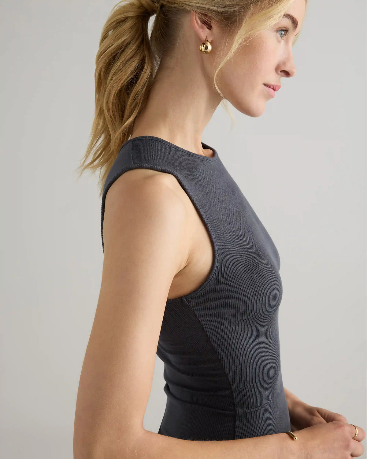Tencel Rib Knit Tank Midi Dress