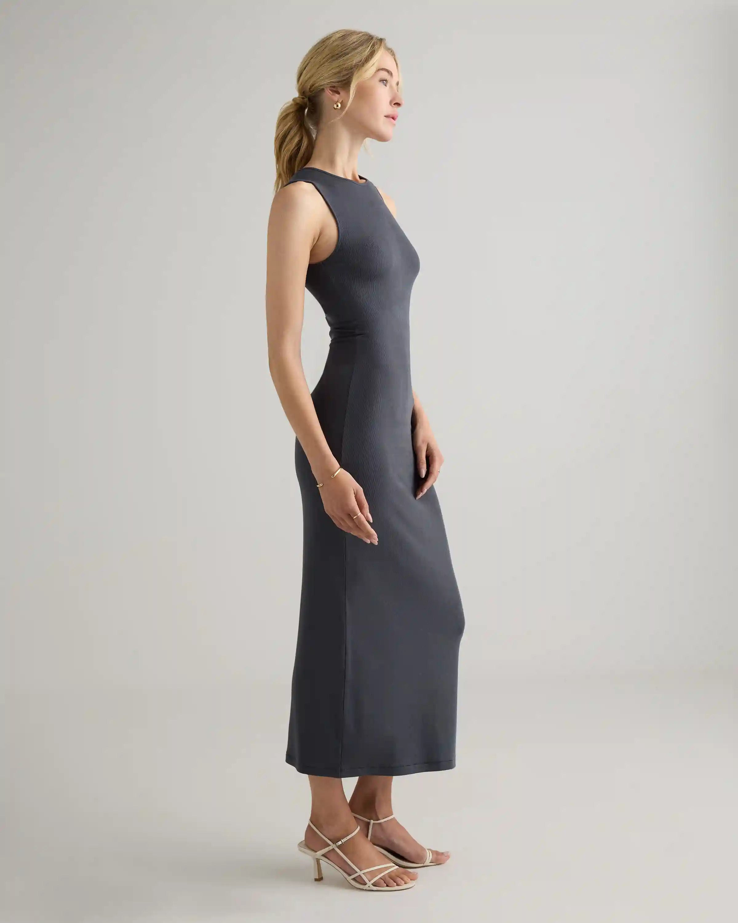 Tencel Rib Knit Tank Midi Dress