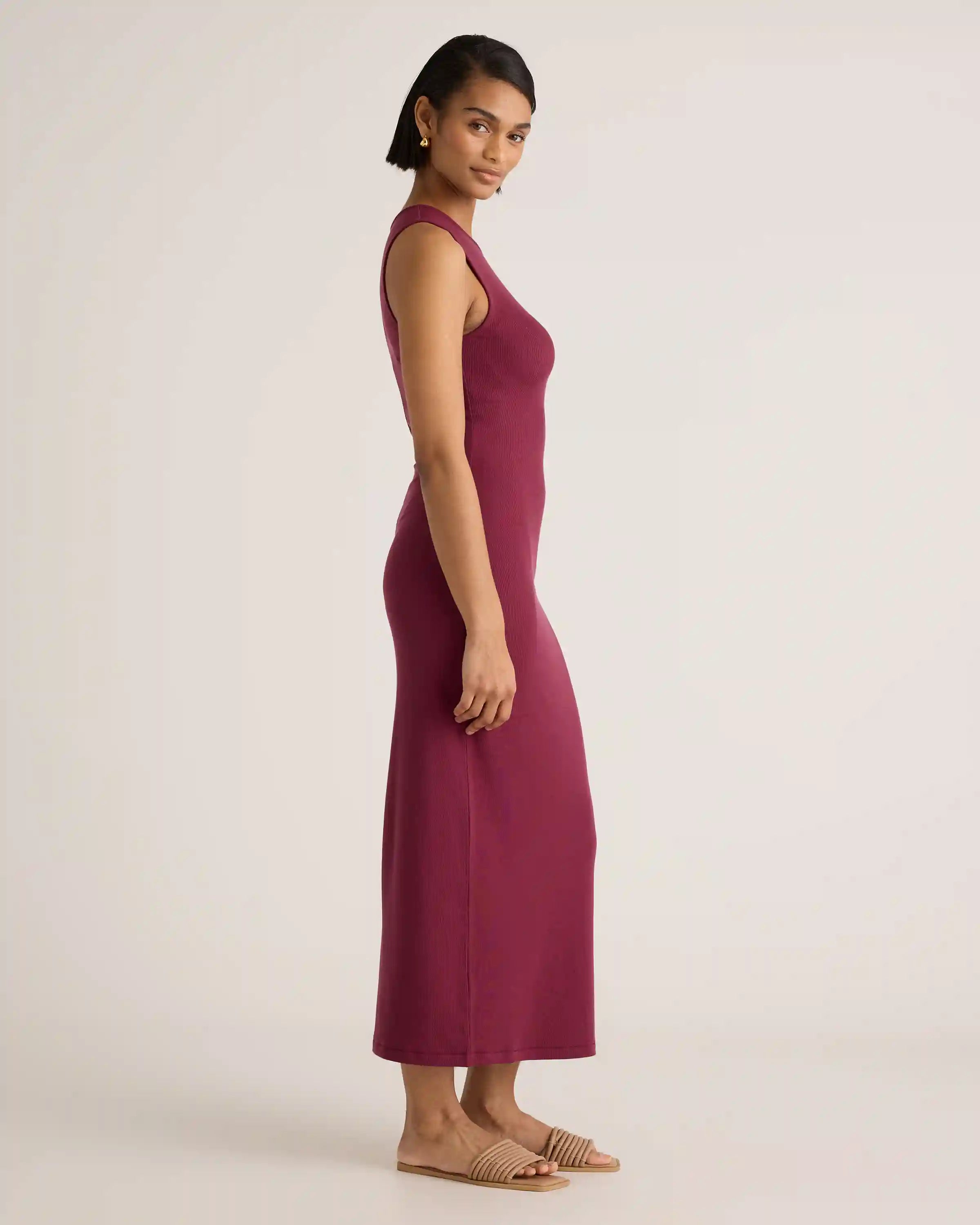 Tencel Rib Knit Tank Midi Dress