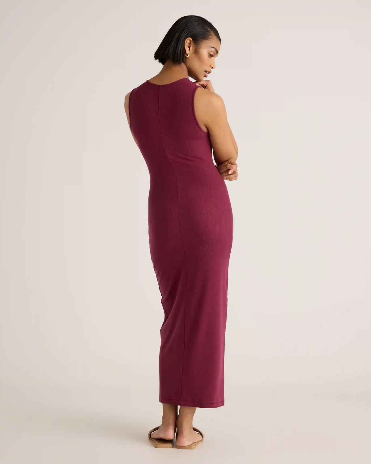 Tencel Rib Knit Tank Midi Dress