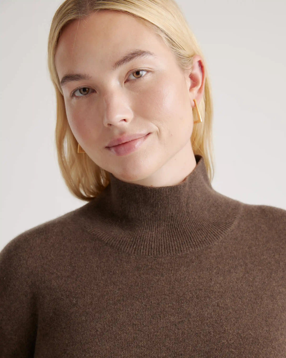 Mongolian Cashmere Turtleneck Midi Sweater Dress