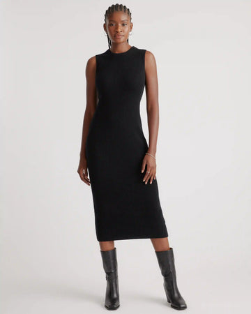 Mongolian Cashmere Sleeveless Midi Sweater Dress