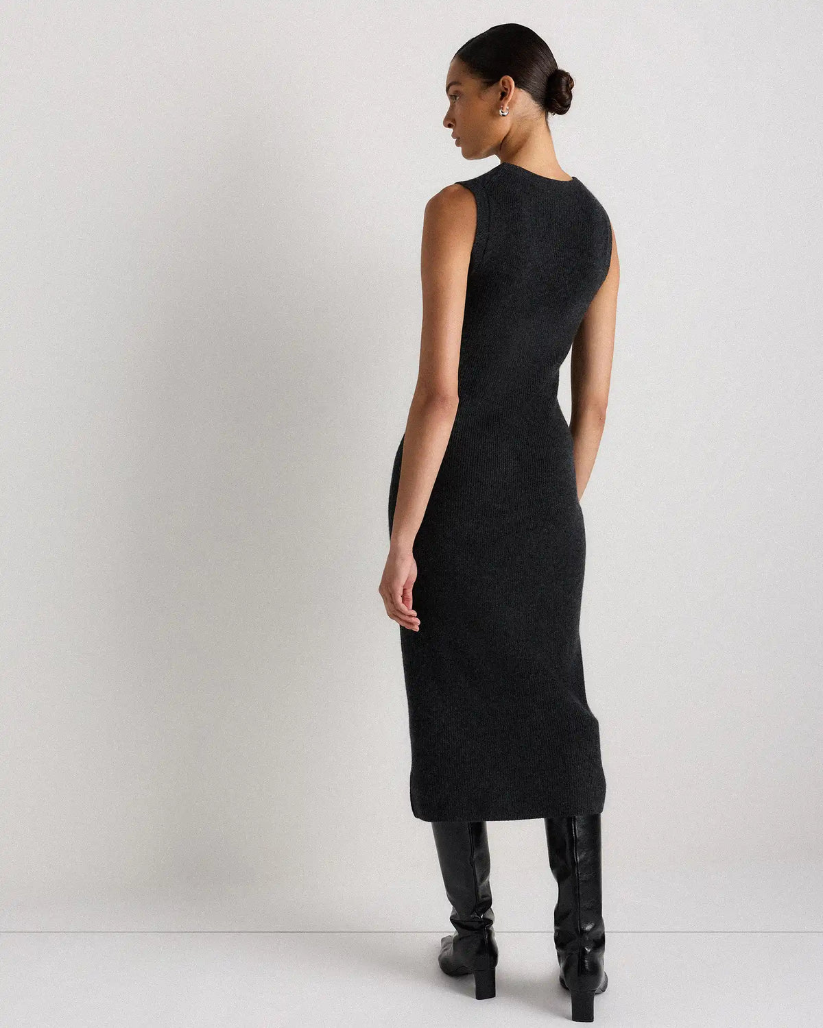 Mongolian Cashmere Sleeveless Midi Sweater Dress