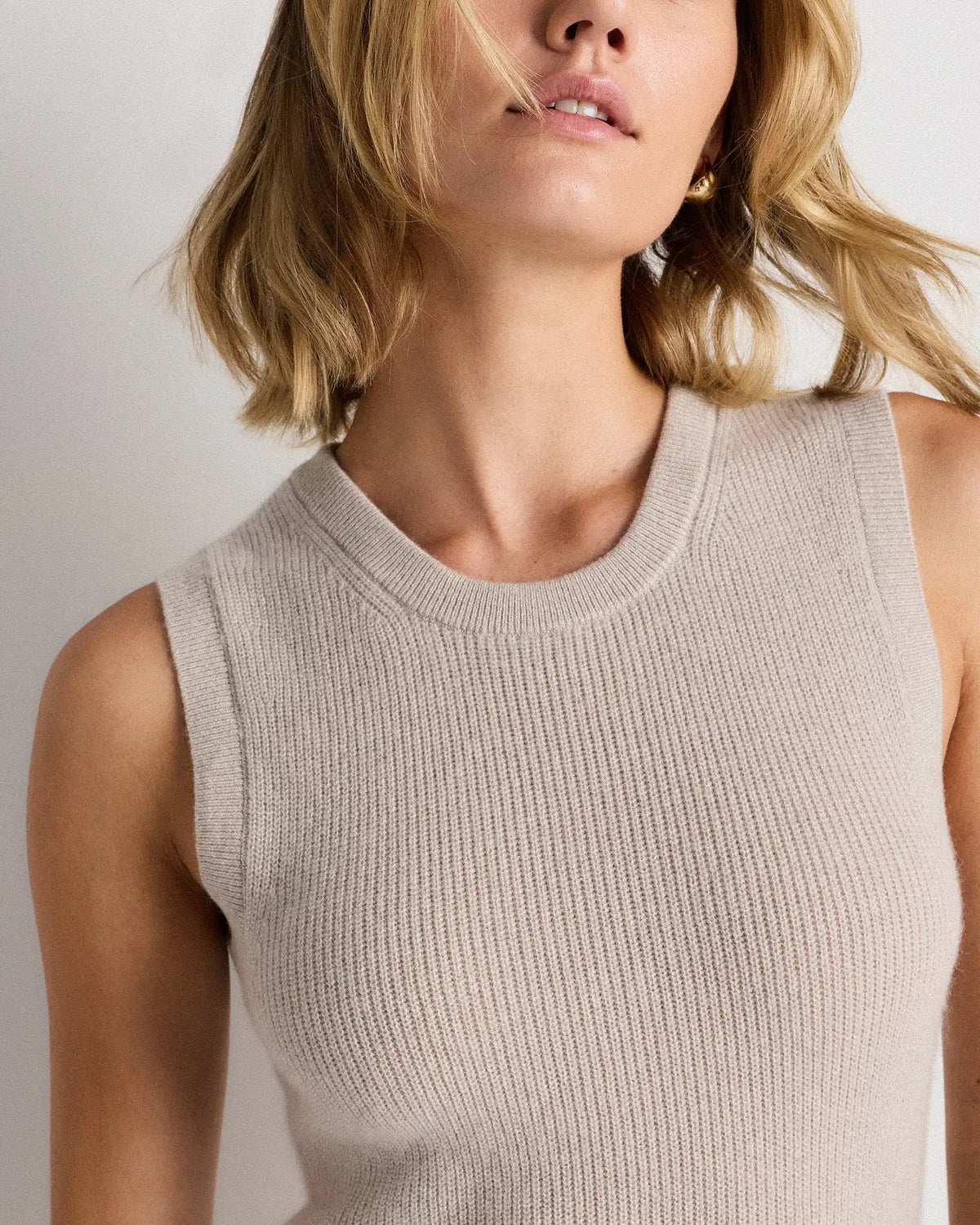 Mongolian Cashmere Sleeveless Midi Sweater Dress