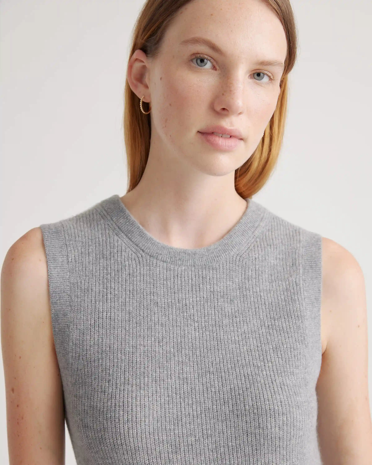 Mongolian Spring Cashmere Sleeveless Midi Sweater Dress