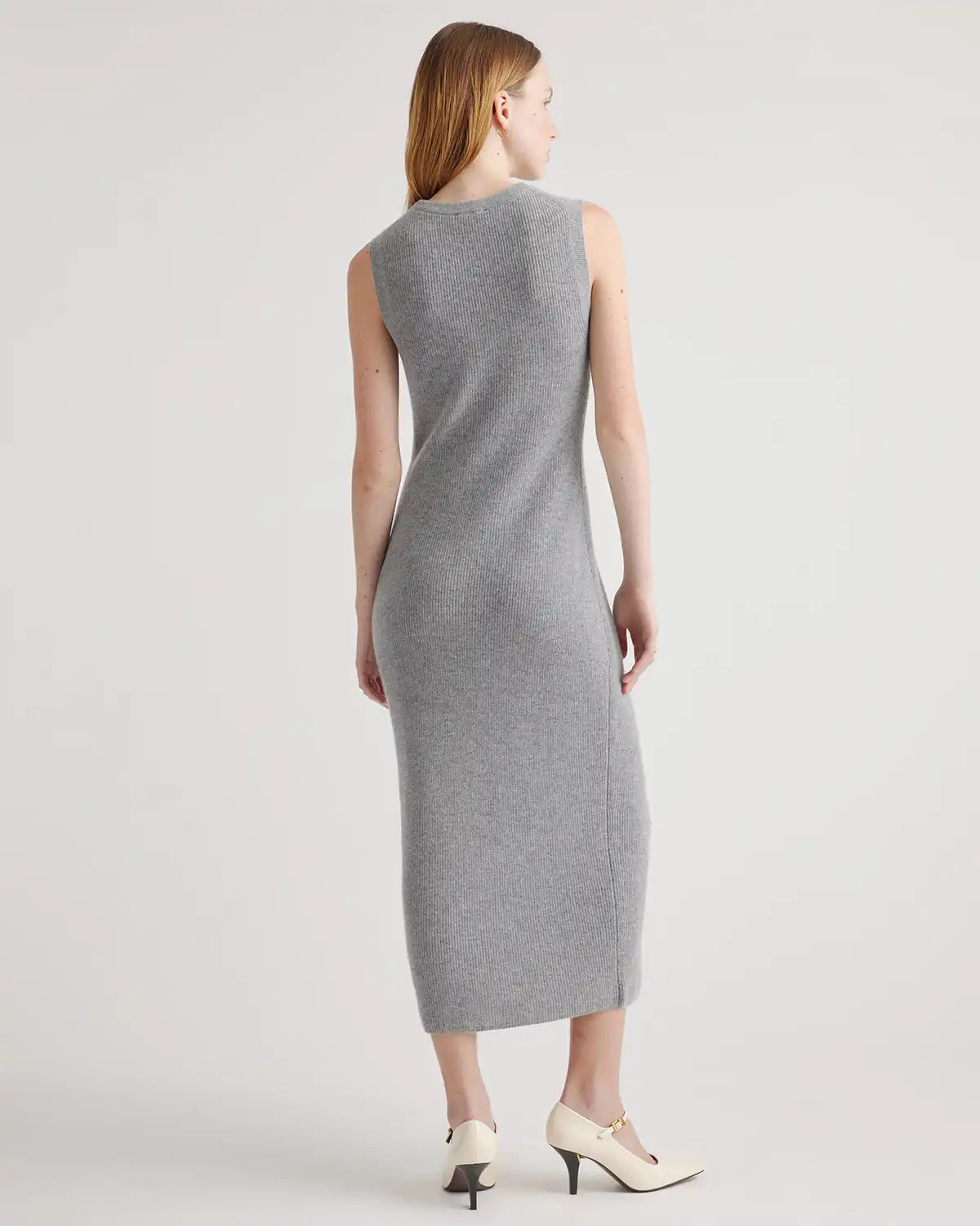 Mongolian Spring Cashmere Sleeveless Midi Sweater Dress