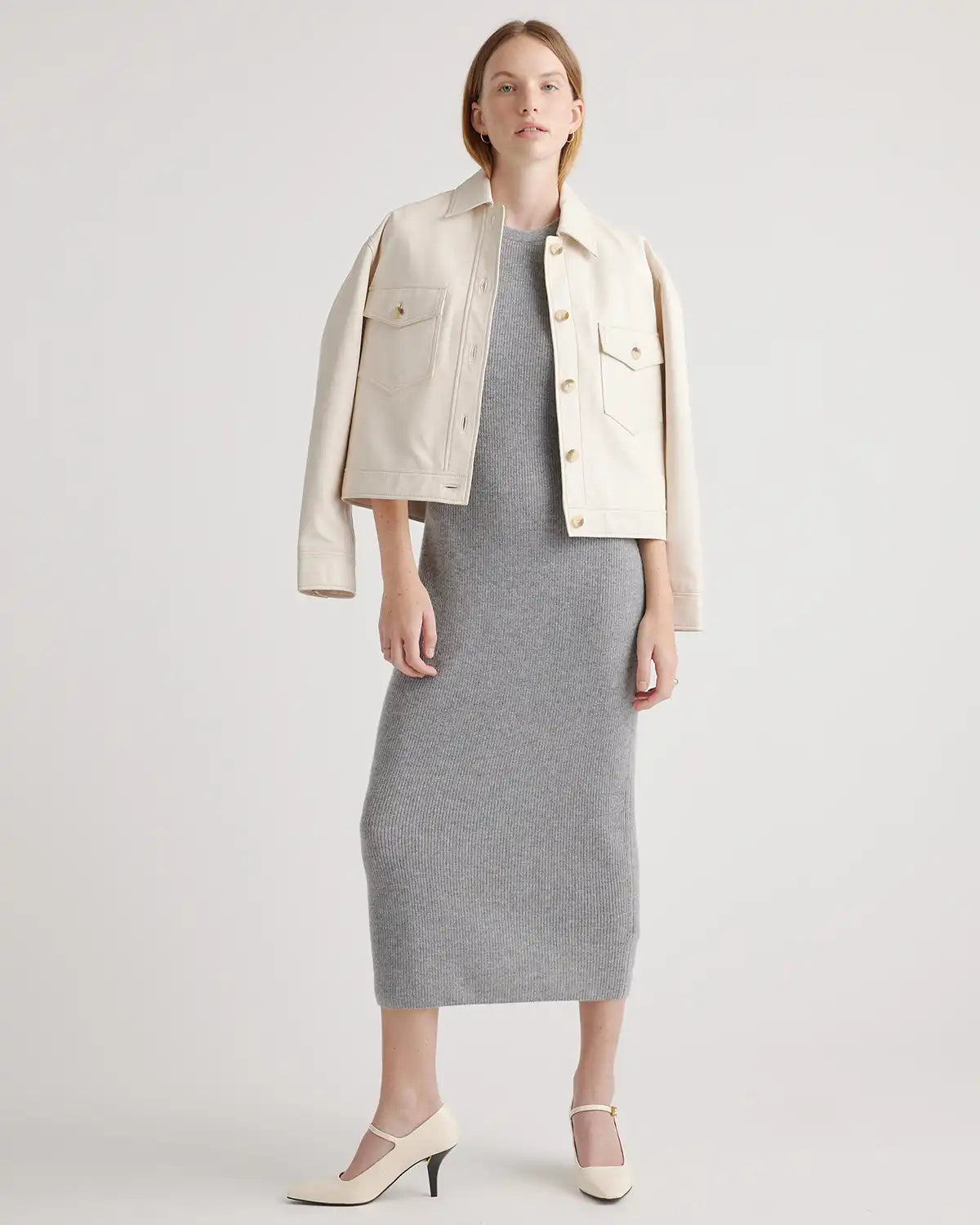Mongolian Spring Cashmere Sleeveless Midi Sweater Dress
