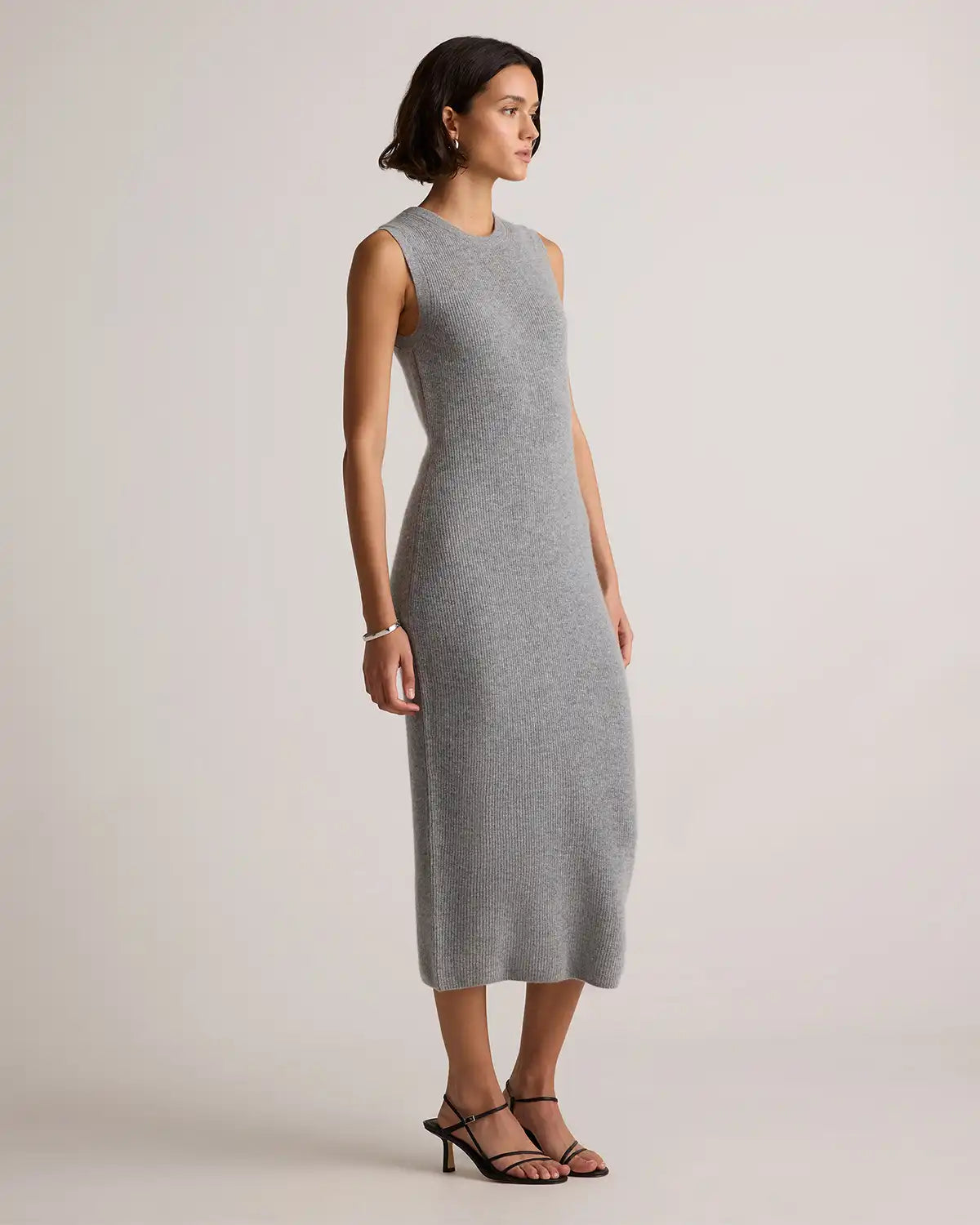 Mongolian Cashmere Sleeveless Midi Sweater Dress