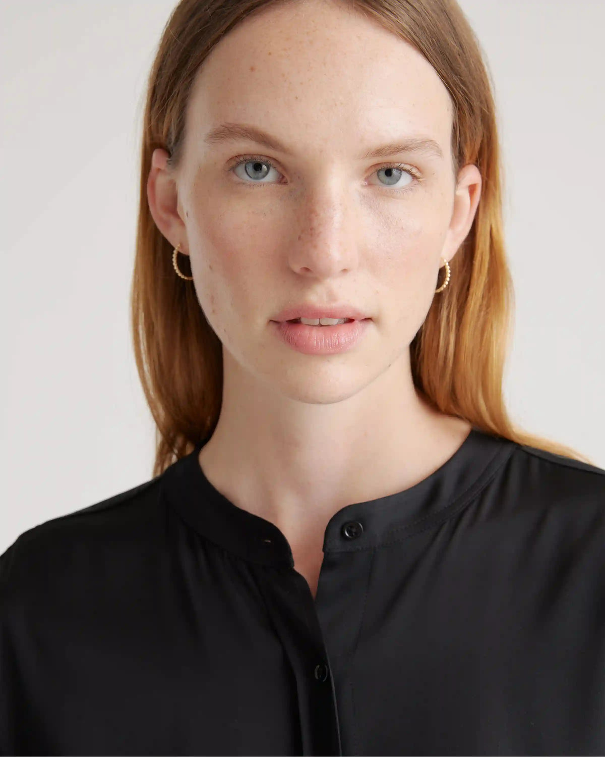 Washable Stretch Silk Midi Shirt Dress