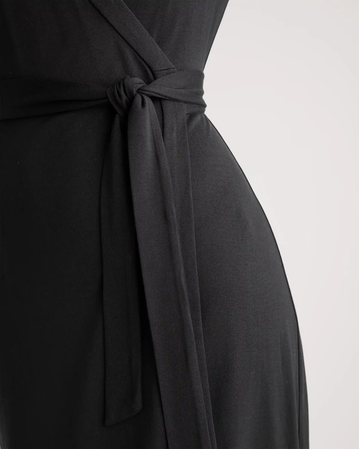 100% Silk Jersey Midi Wrap Dress