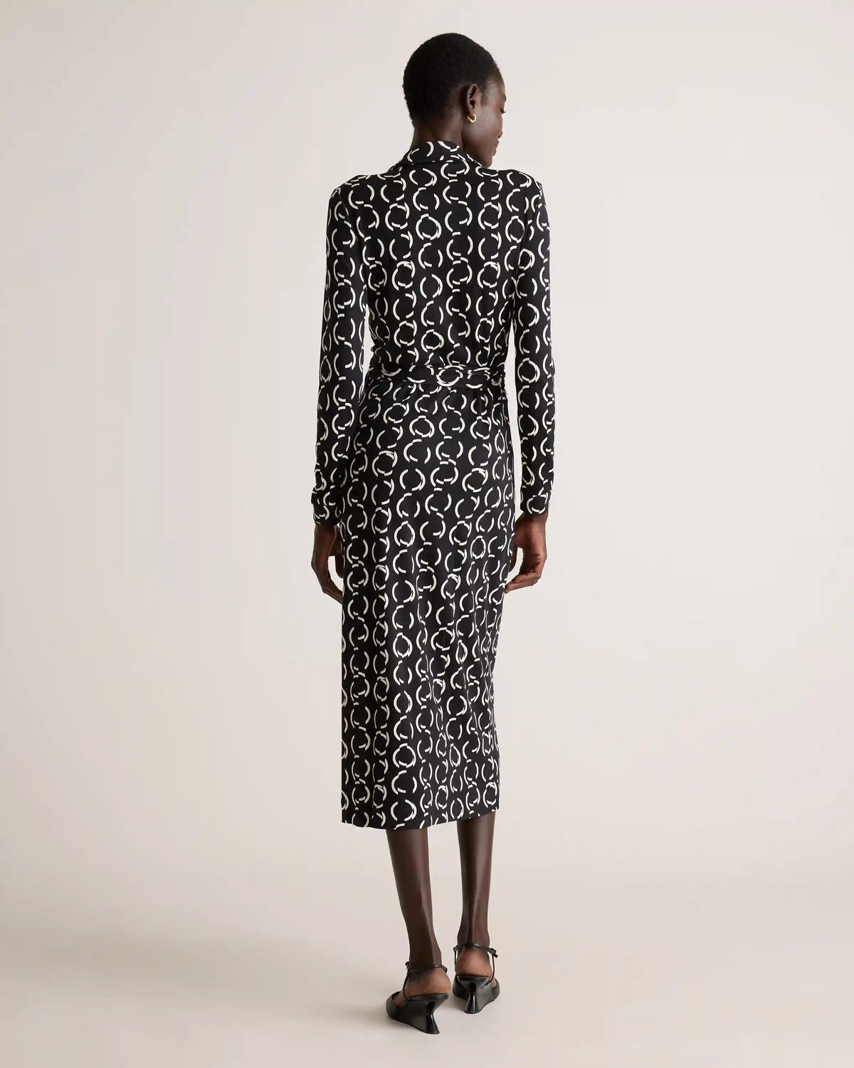 100% Silk Jersey Midi Wrap Dress