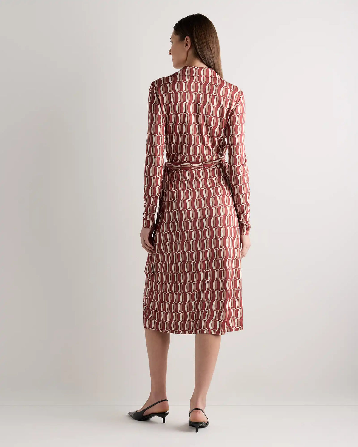 100% Silk Jersey Midi Wrap Dress