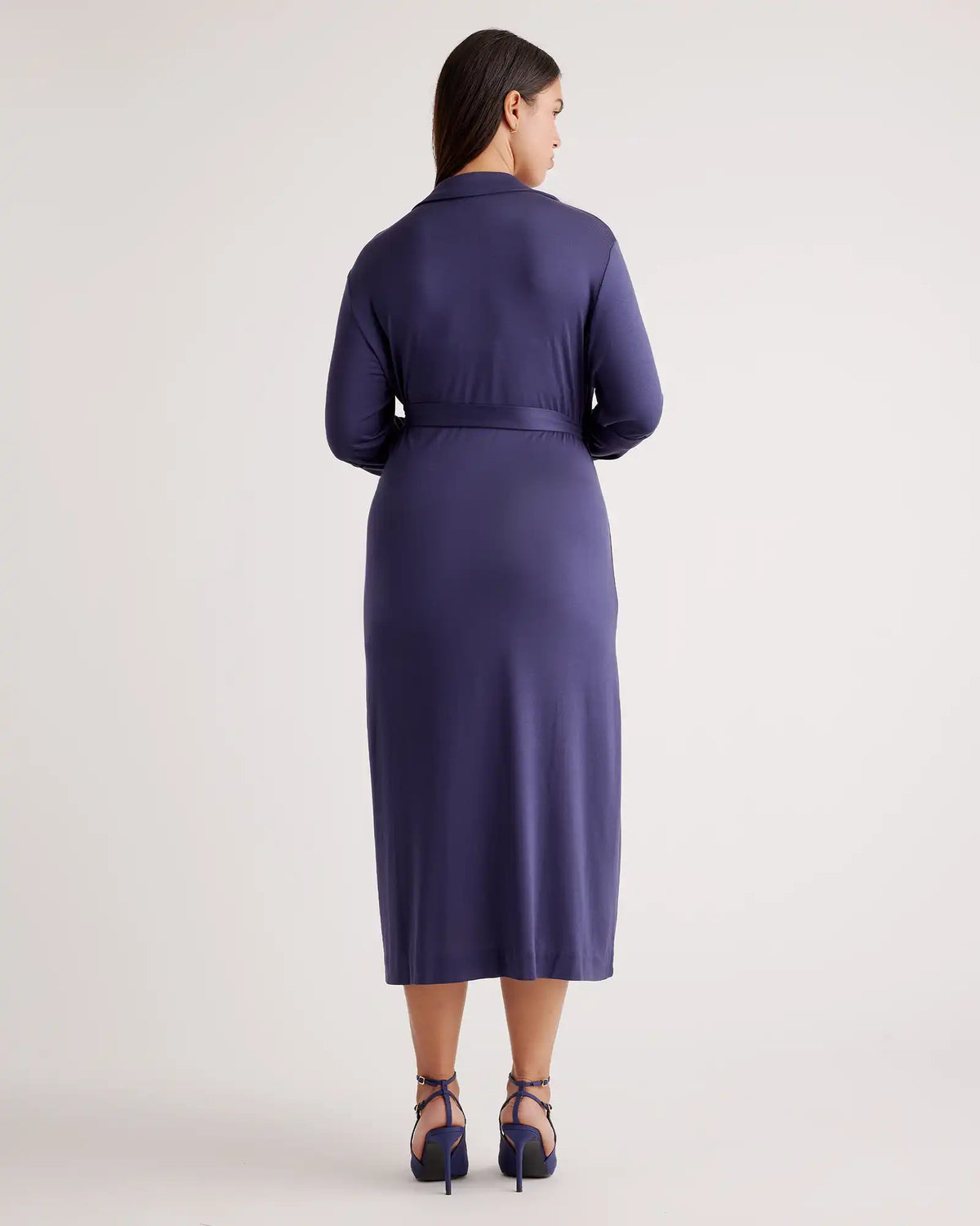 100% Silk Jersey Midi Wrap Dress