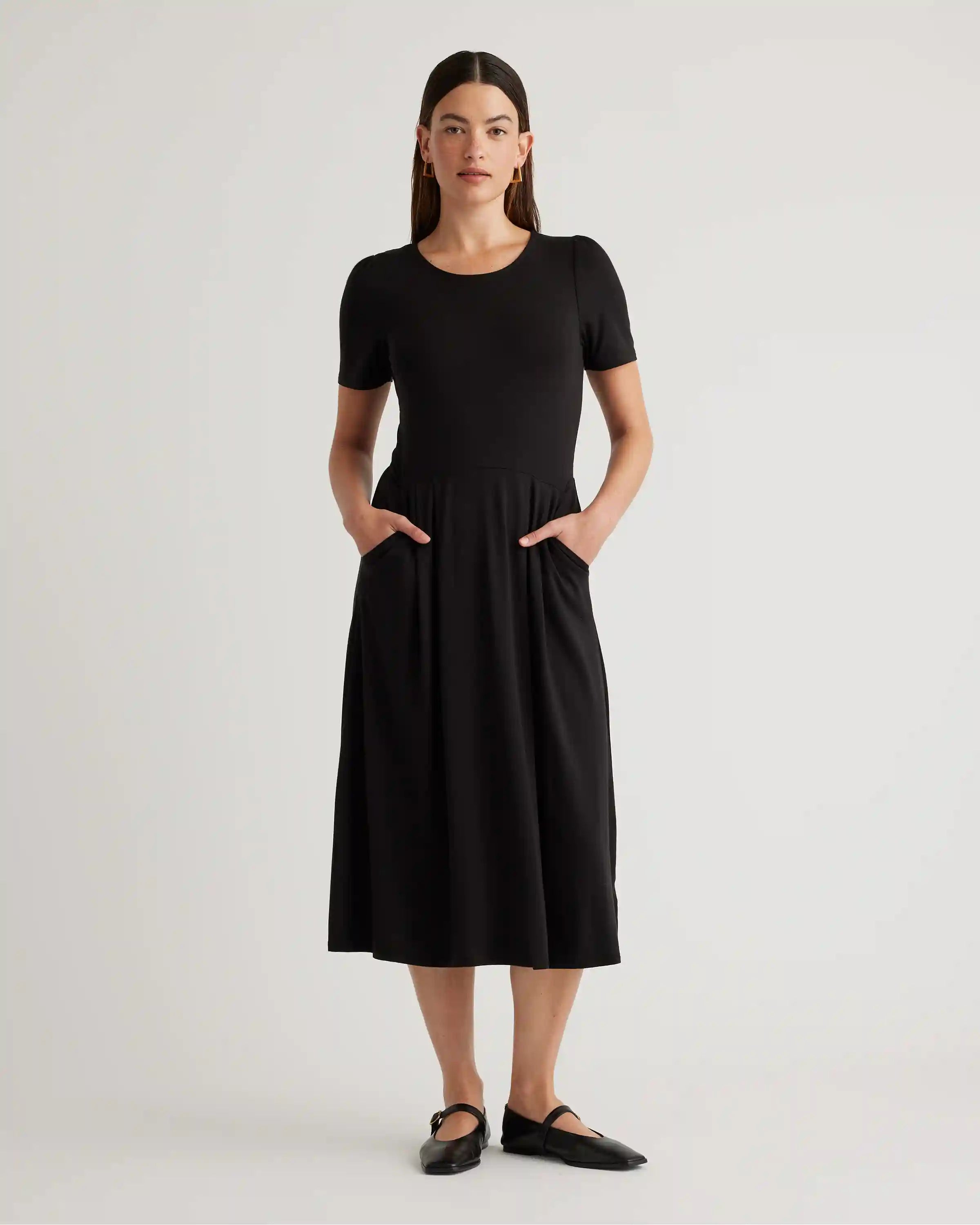Tencel Jersey Short Sleeve Midi Dress