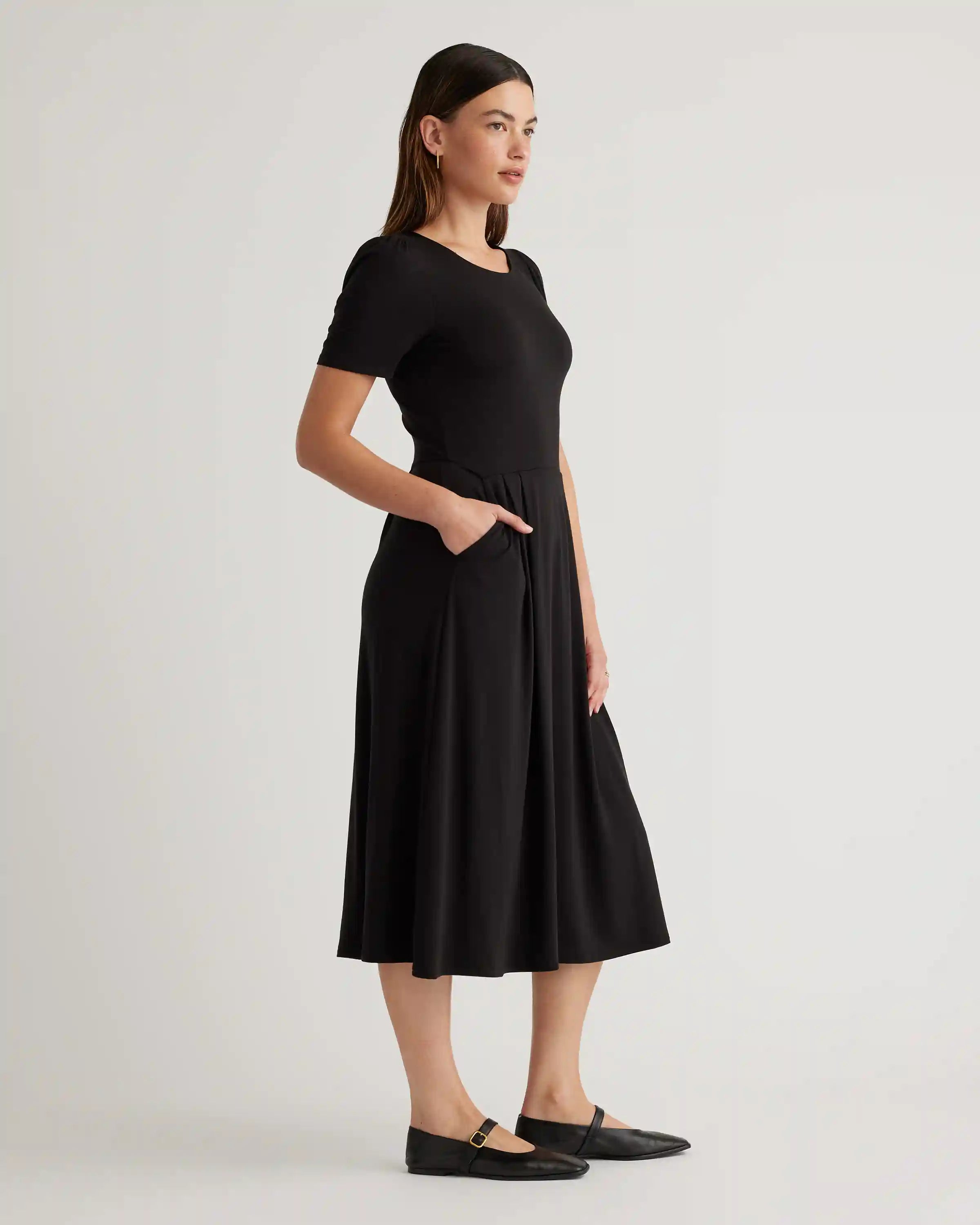 Tencel Jersey Short Sleeve Midi Dress
