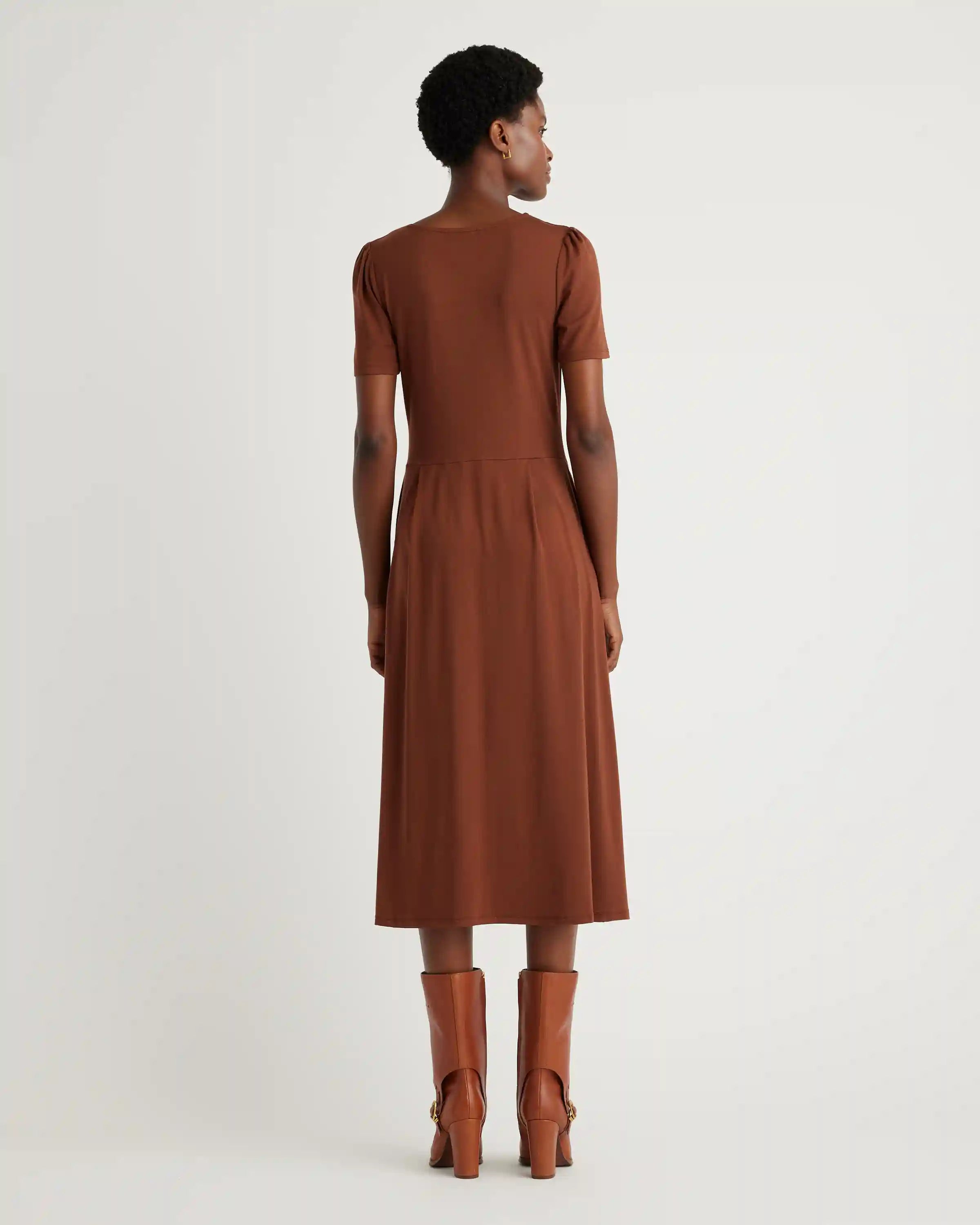 Tencel Jersey Short Sleeve Midi Dress