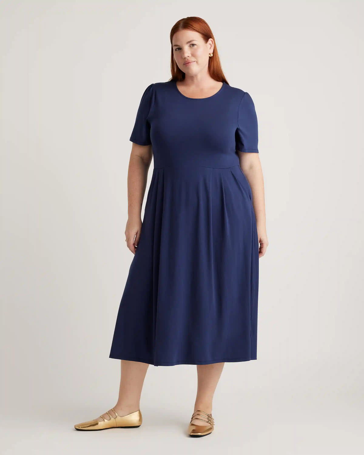 Tencel Jersey Short Sleeve Midi Dress
