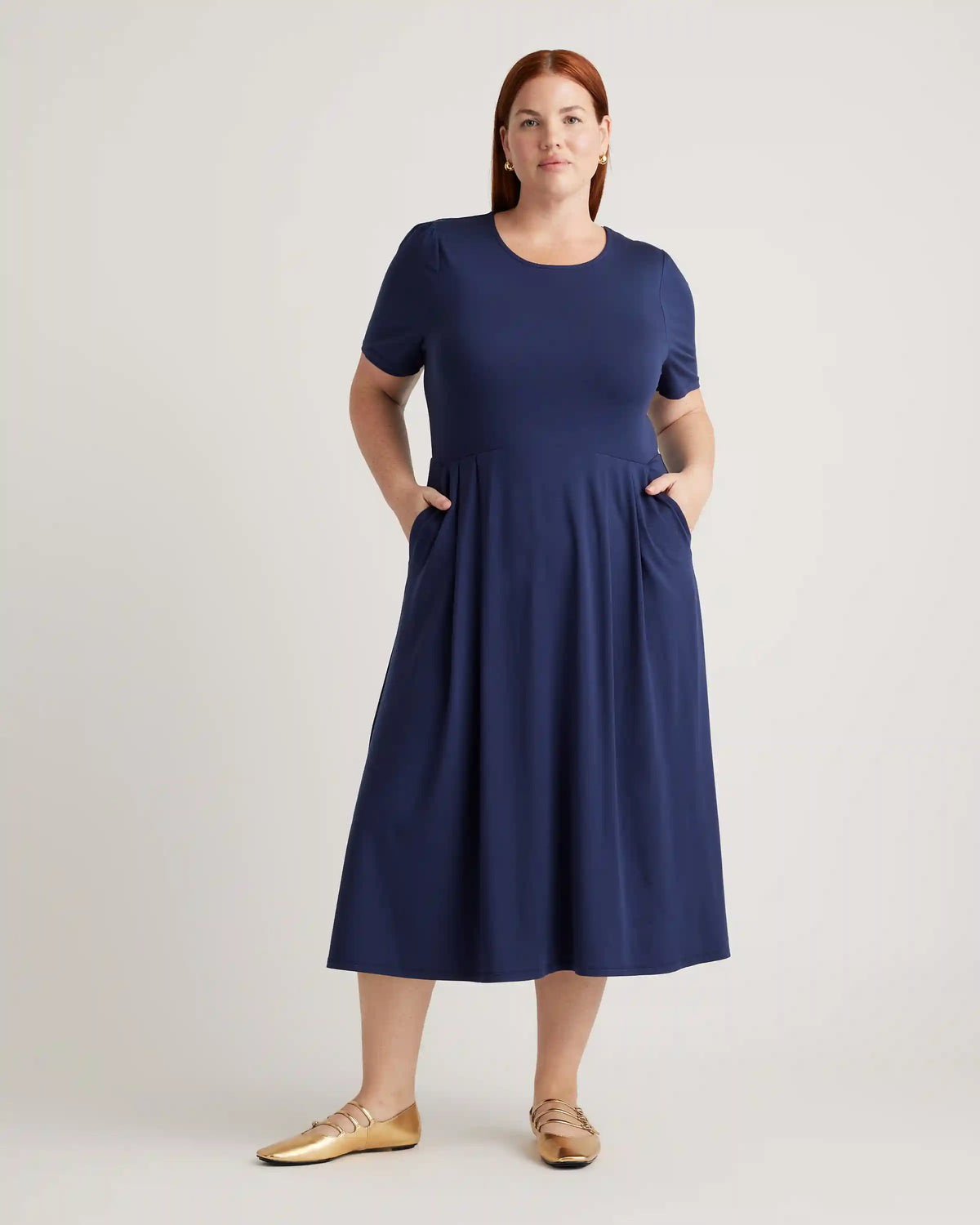 Tencel Jersey Short Sleeve Midi Dress