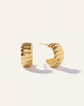 Bubble Ridge Huggie Hoops