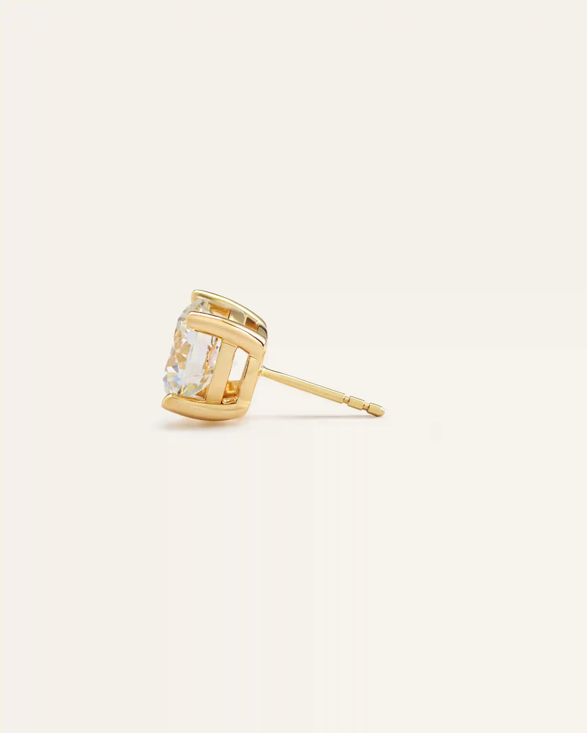 14K Gold Lab Grown Diamond Four-Prong Solitaire Studs - 4ctw