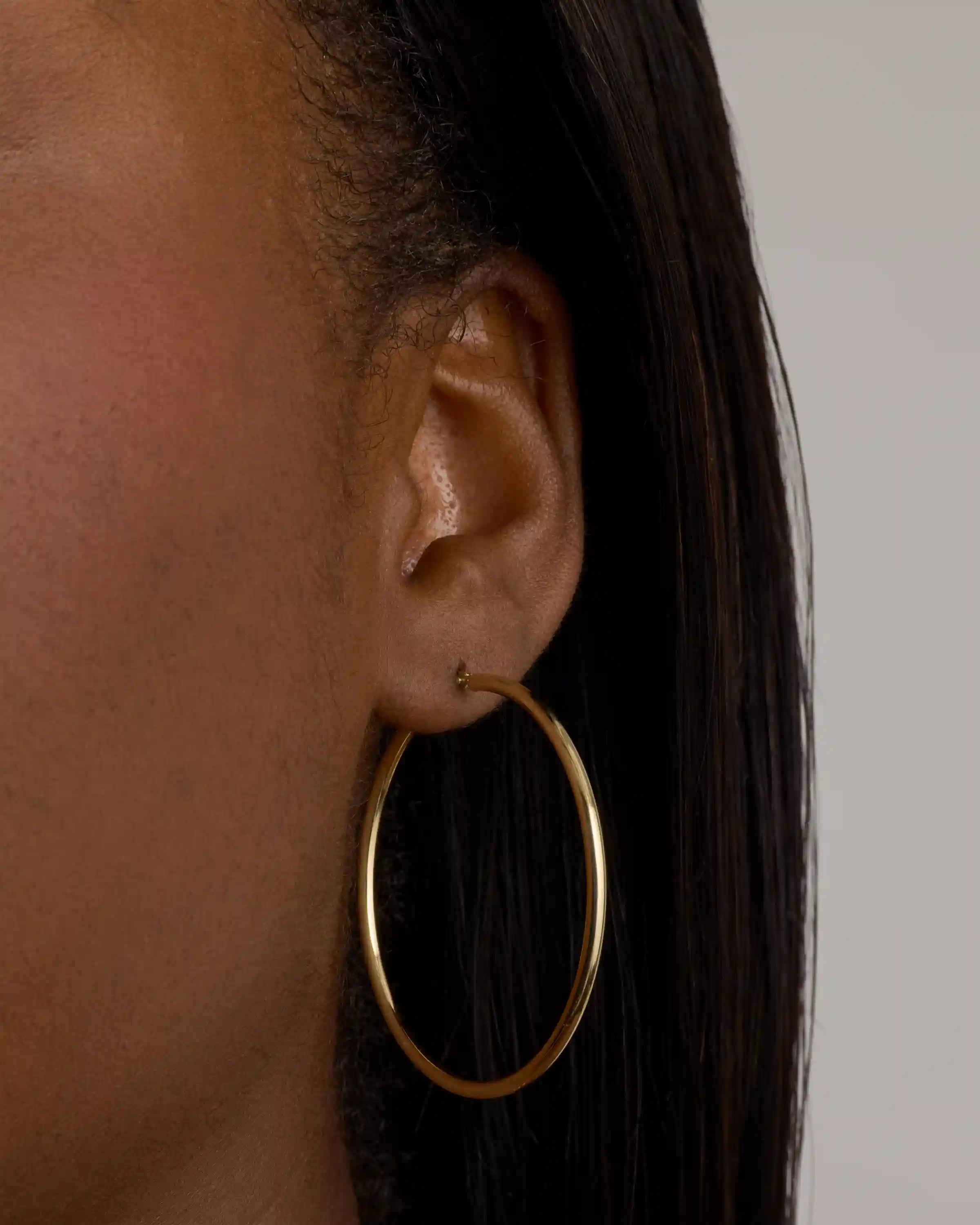 14K Gold Tube Hoops