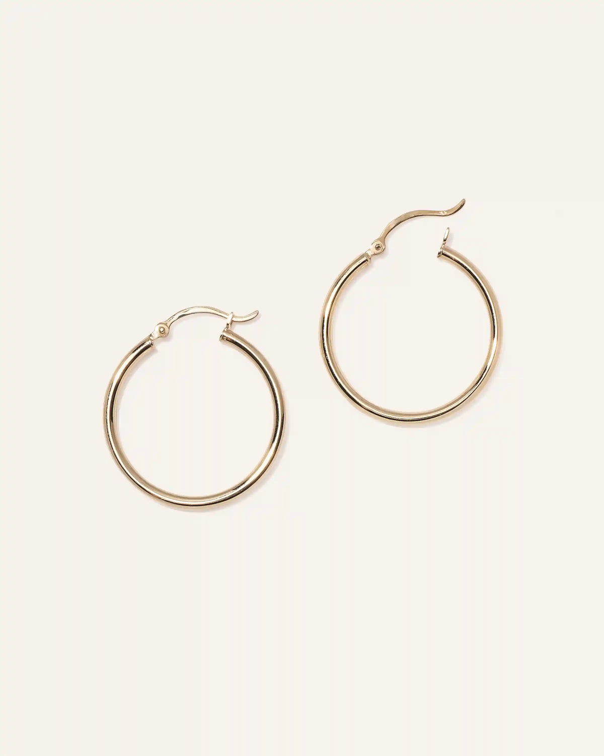 14K Gold Tube Hoops