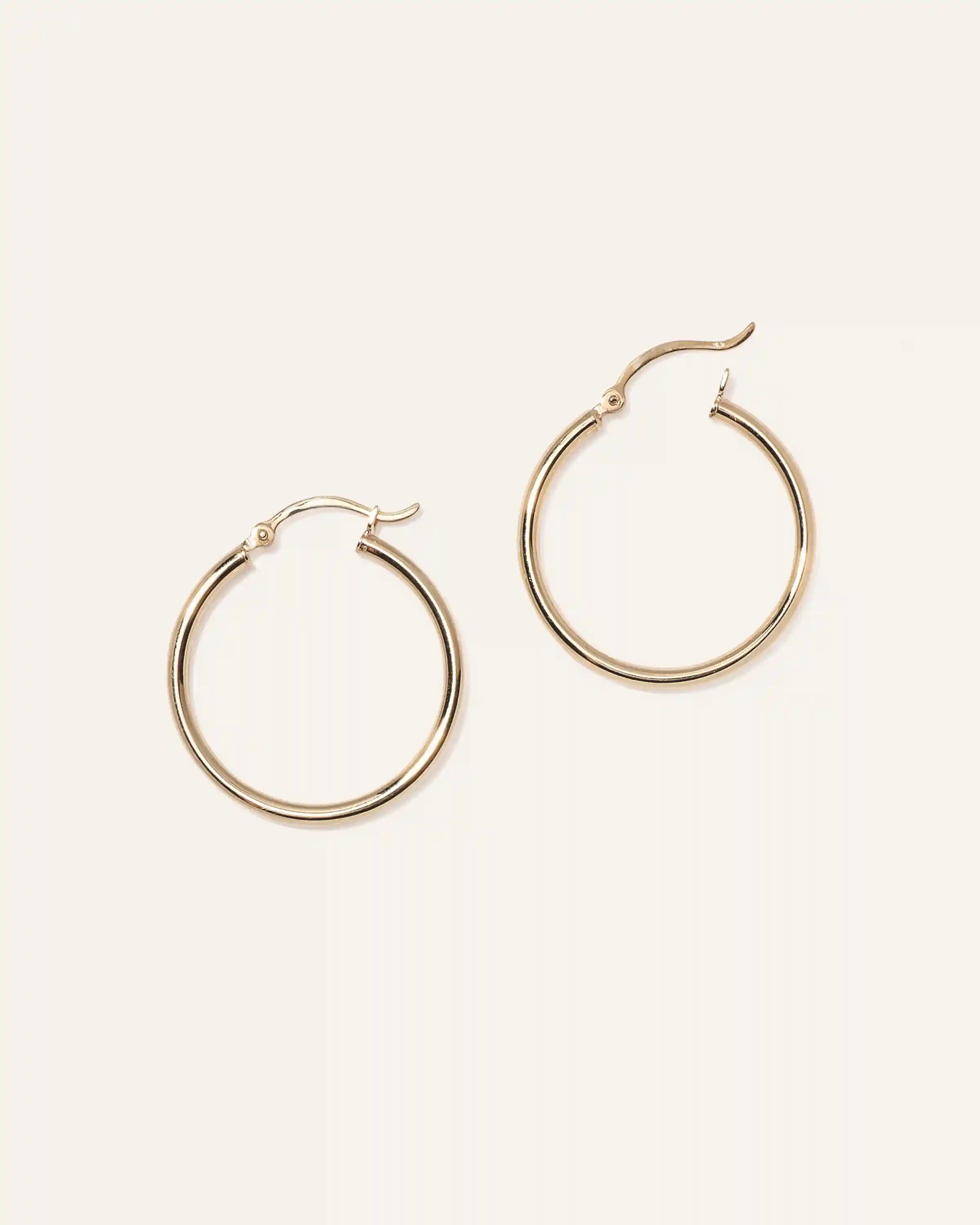 14K Gold Tube Hoops