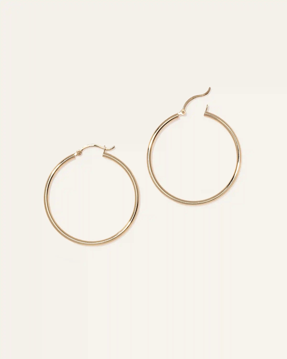 14K Gold Tube Hoops