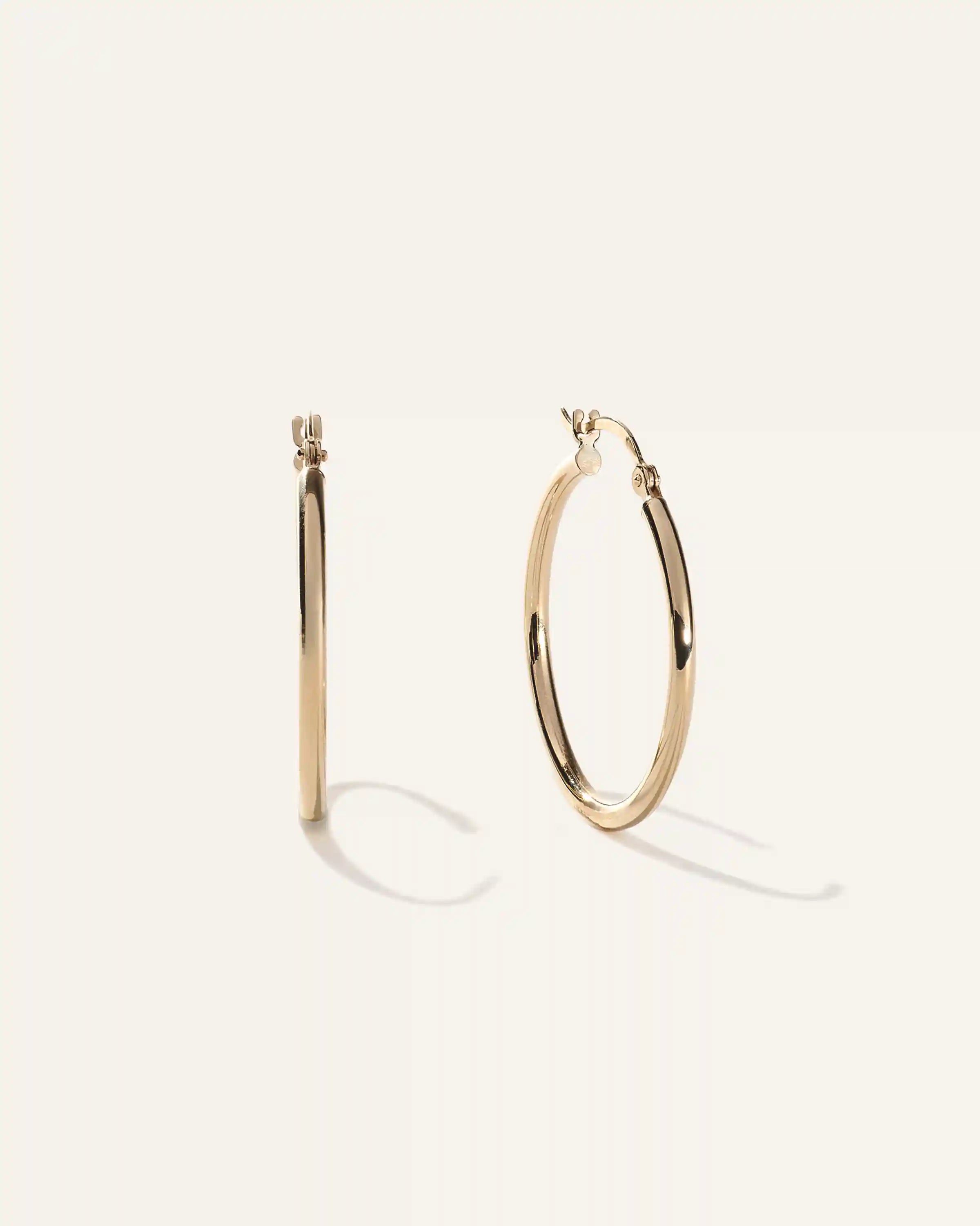 14K Gold Tube Hoops