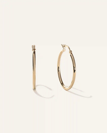 14K Gold Tube Hoops