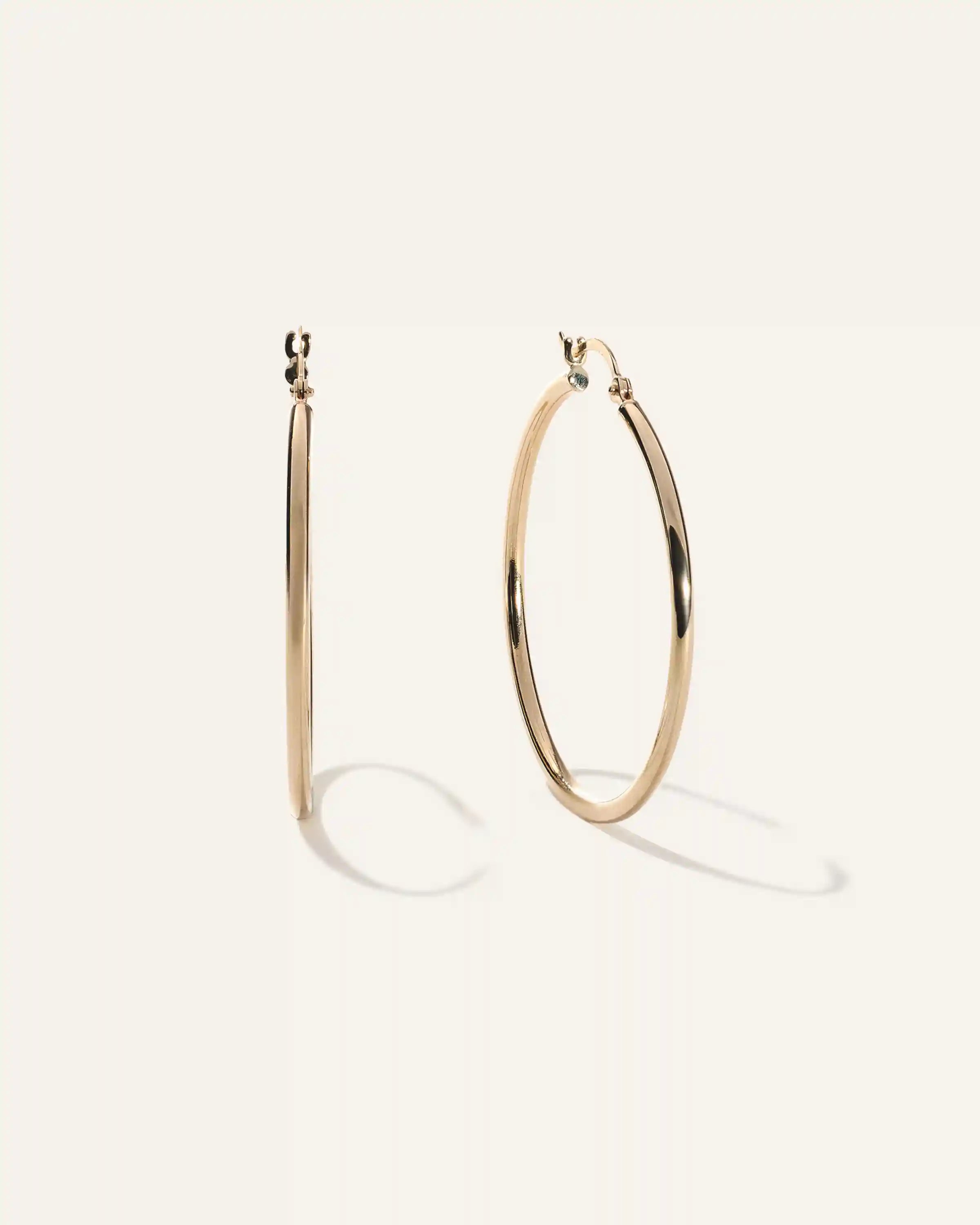 14K Gold Tube Hoops