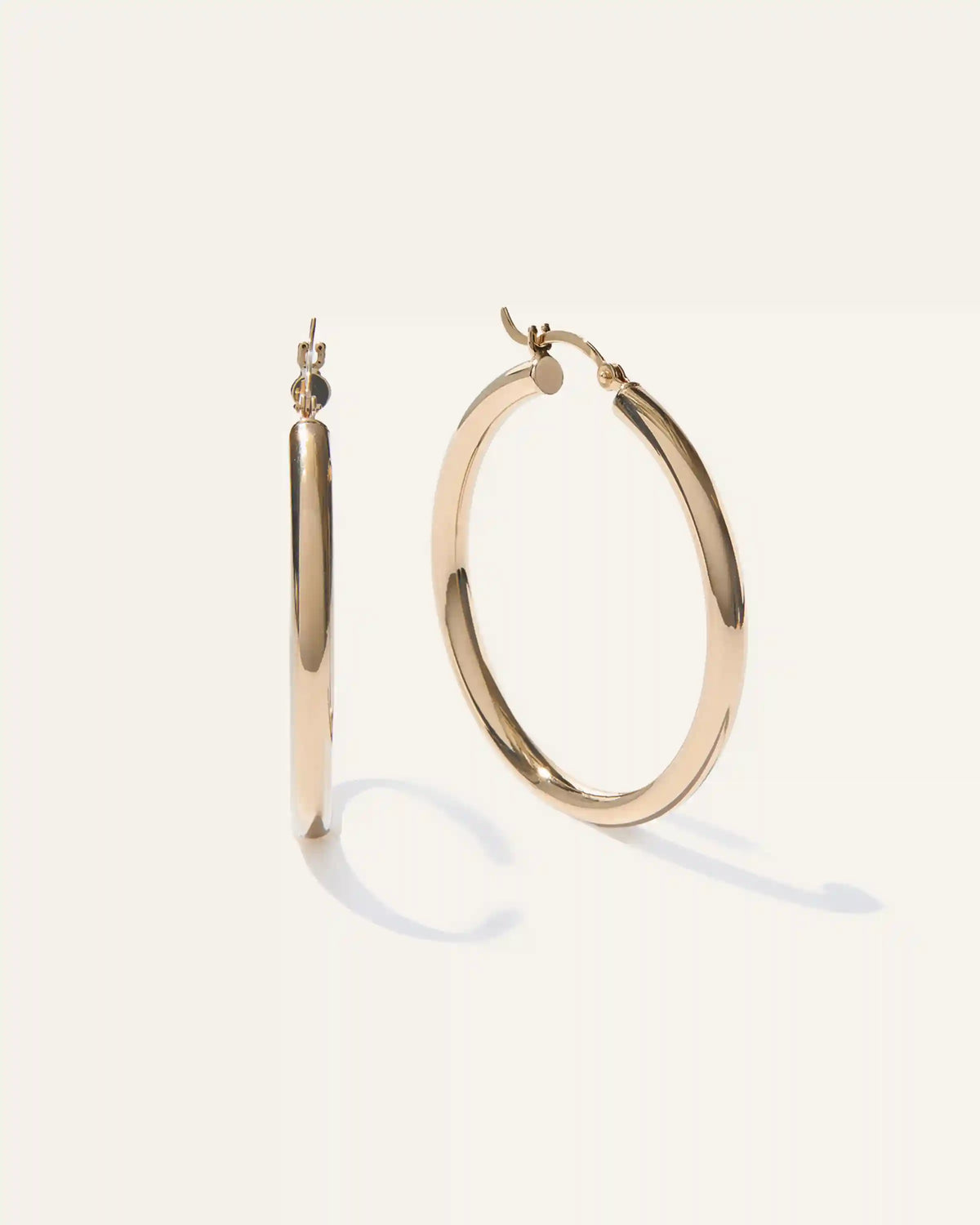 14K Gold 3mm Tube Hoops