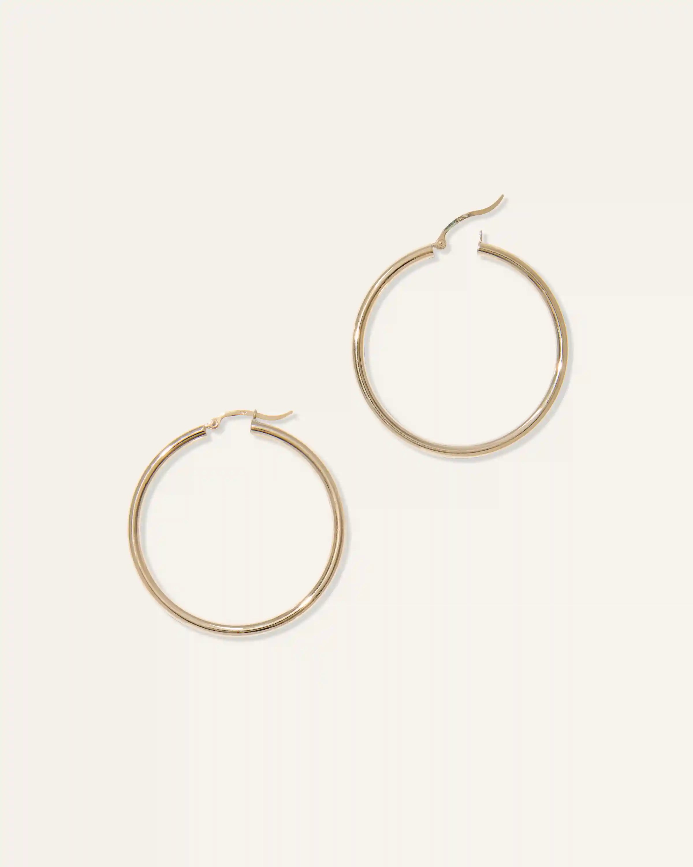 14K Gold 3mm Tube Hoops