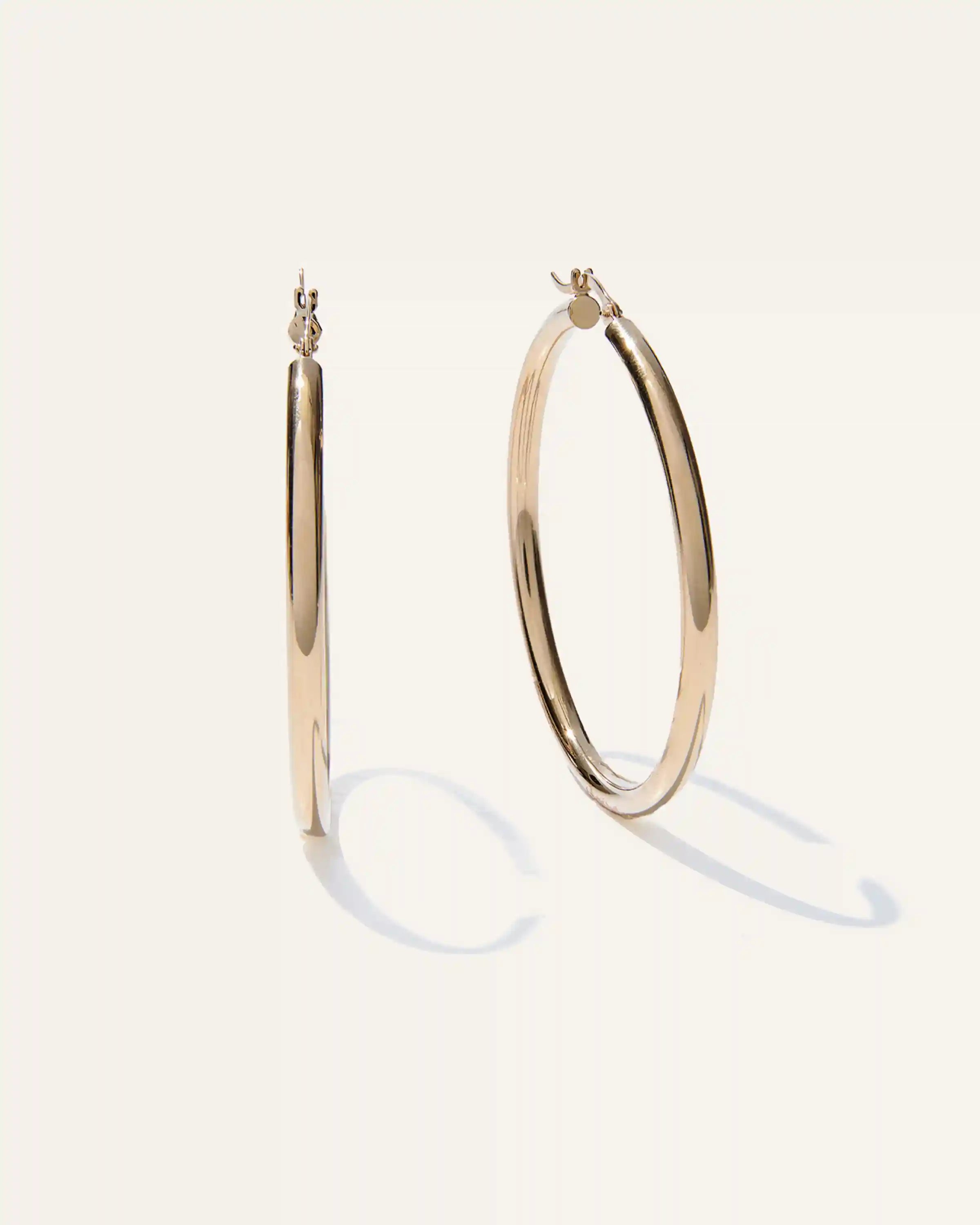 14K Gold 3mm Tube Hoops