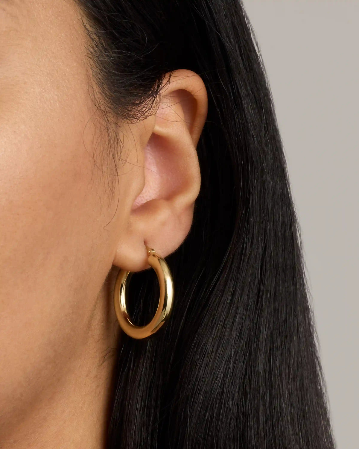 14K Gold 4mm Tube Hoops