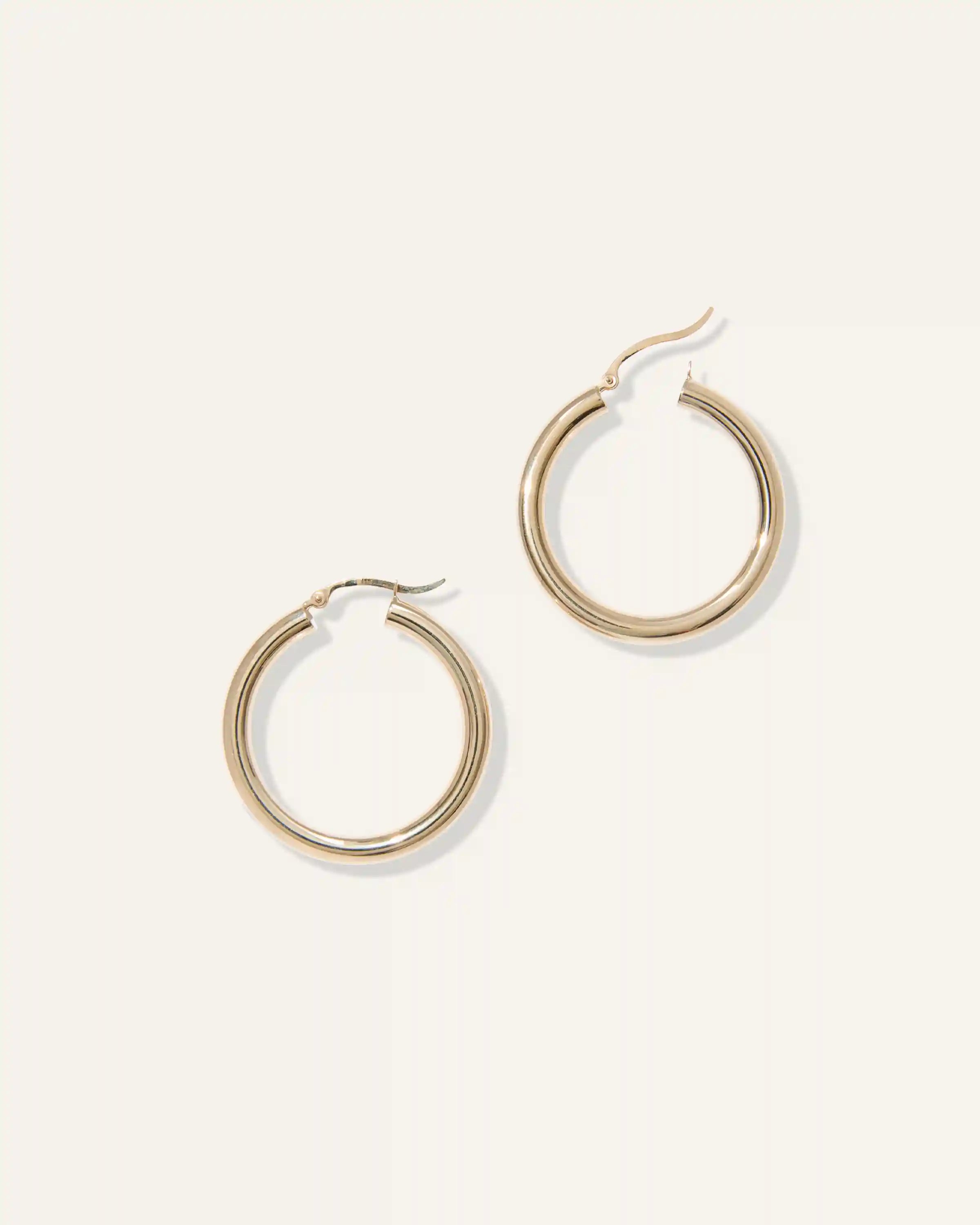 14K Gold 4mm Tube Hoops