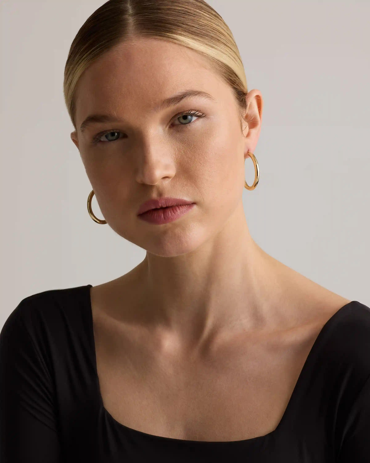 14K Gold 4mm Tube Hoops