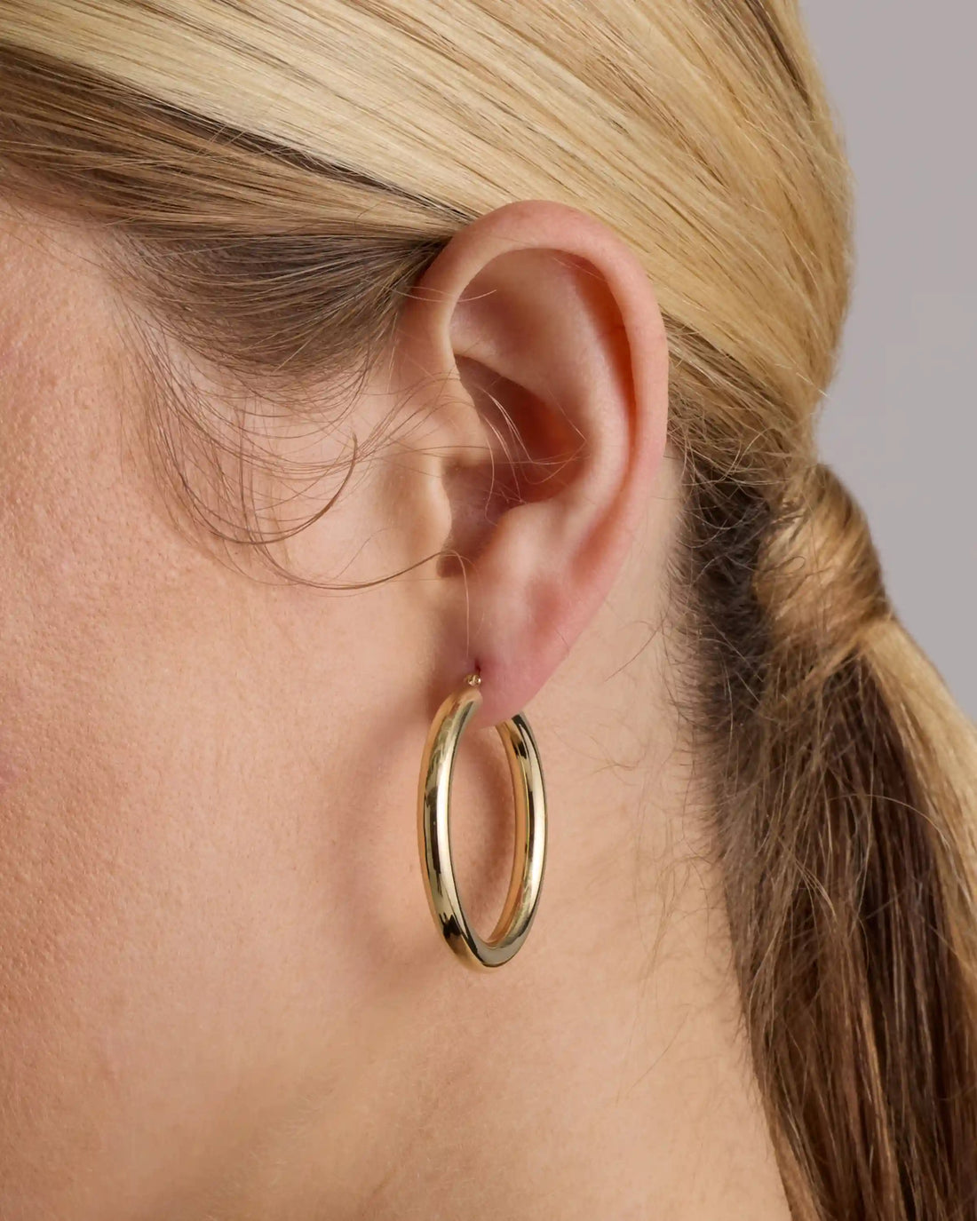 14K Gold 4mm Tube Hoops