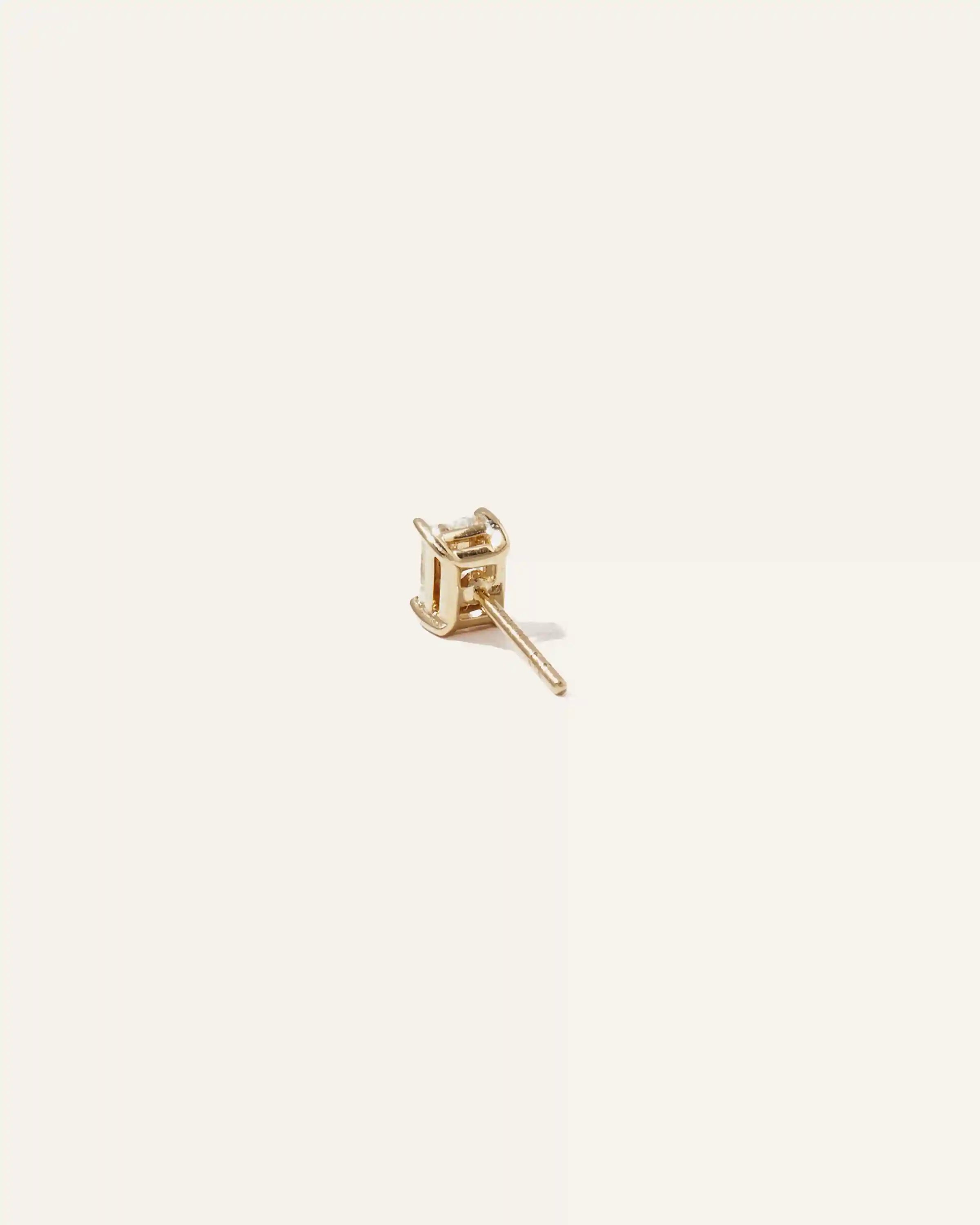 14k Gold Lab Grown Diamond Emerald Solitaire Studs - 1ctw