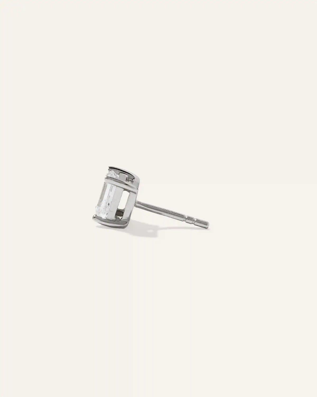 14k Gold Lab Grown Diamond Emerald Solitaire Studs - 2ctw