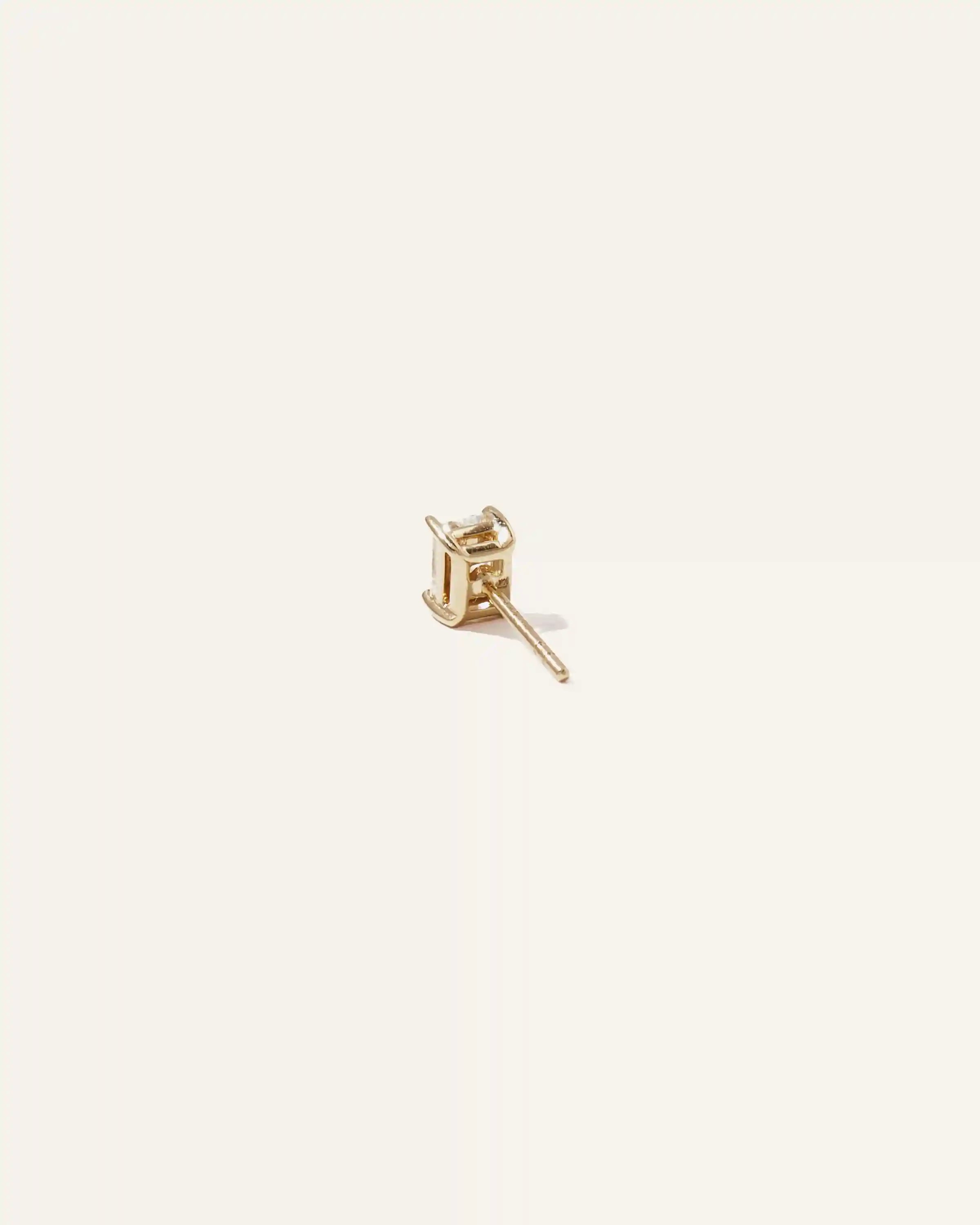 14k Gold Lab Grown Diamond Emerald Solitaire Studs - 2ctw