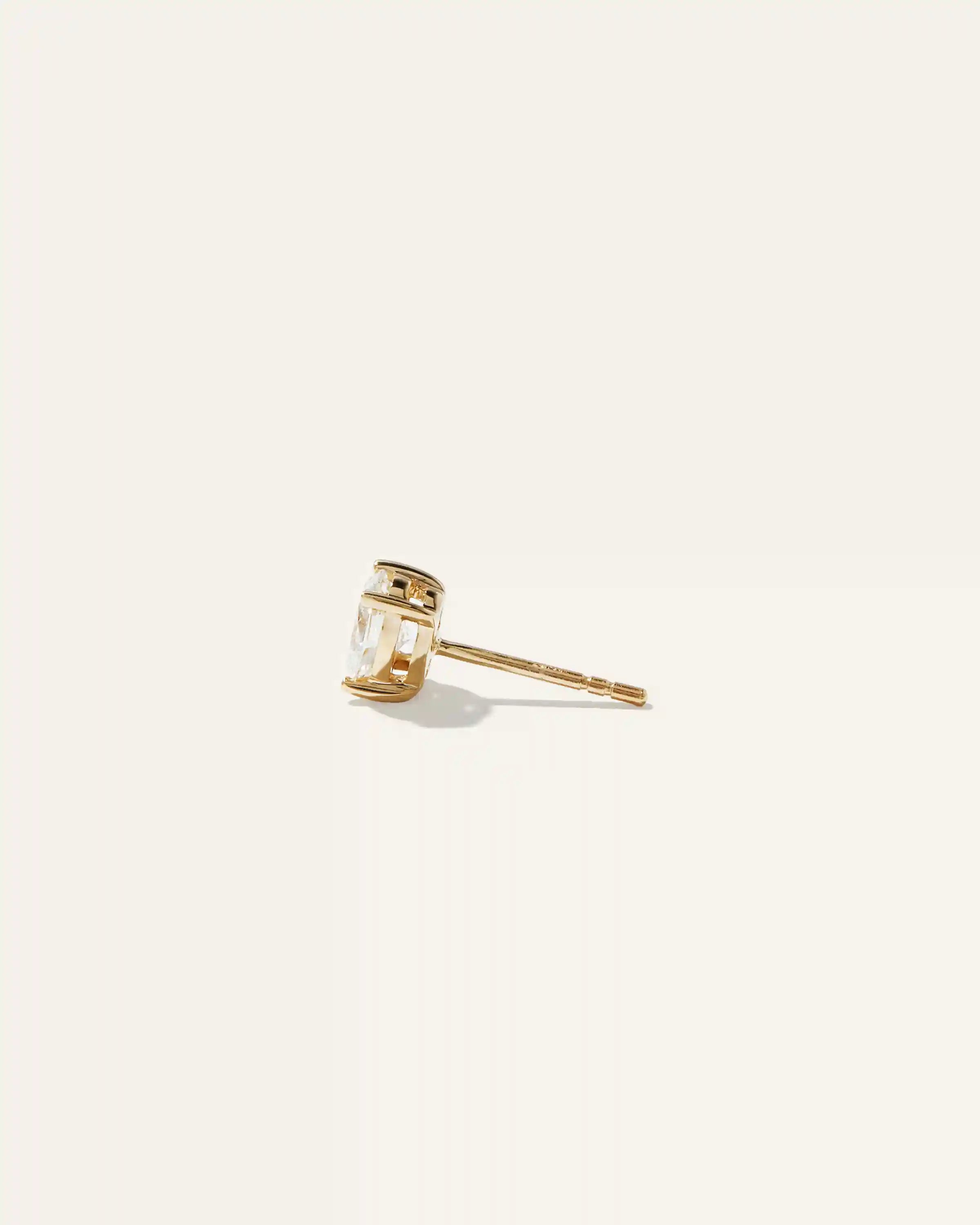 14K Gold Lab Grown Diamond Oval Solitaire Studs - 1ctw