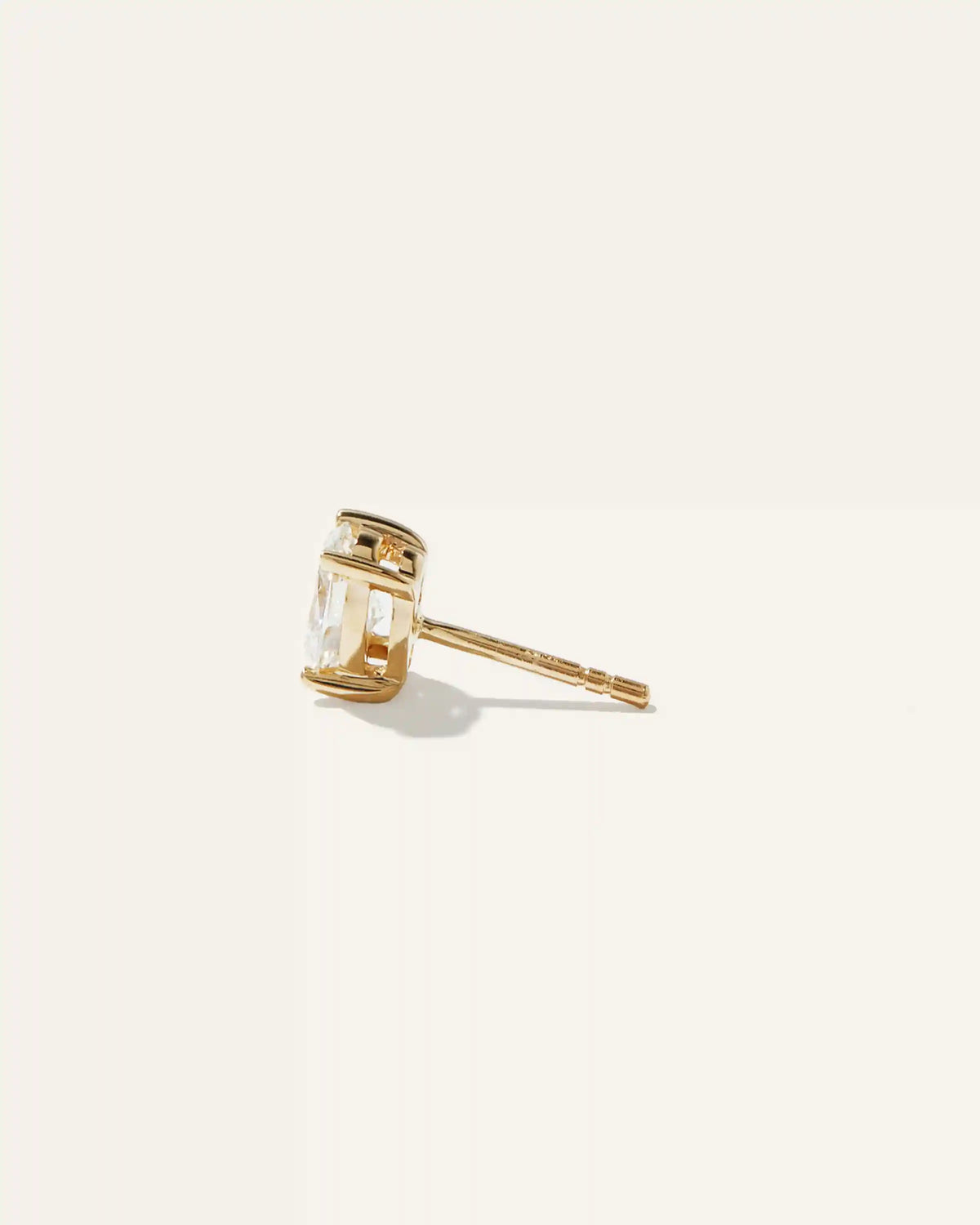 14K Gold Lab Grown Diamond Oval Solitaire Studs - 2ctw