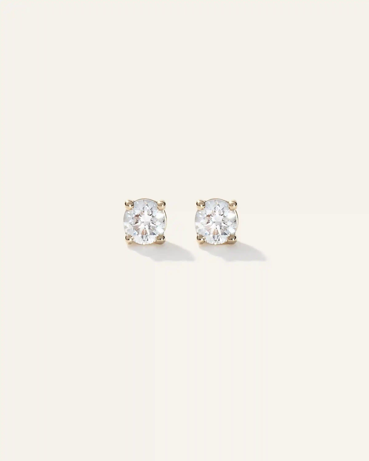 14k Gold Natural Diamond Solitaire Studs - 0.25ctw