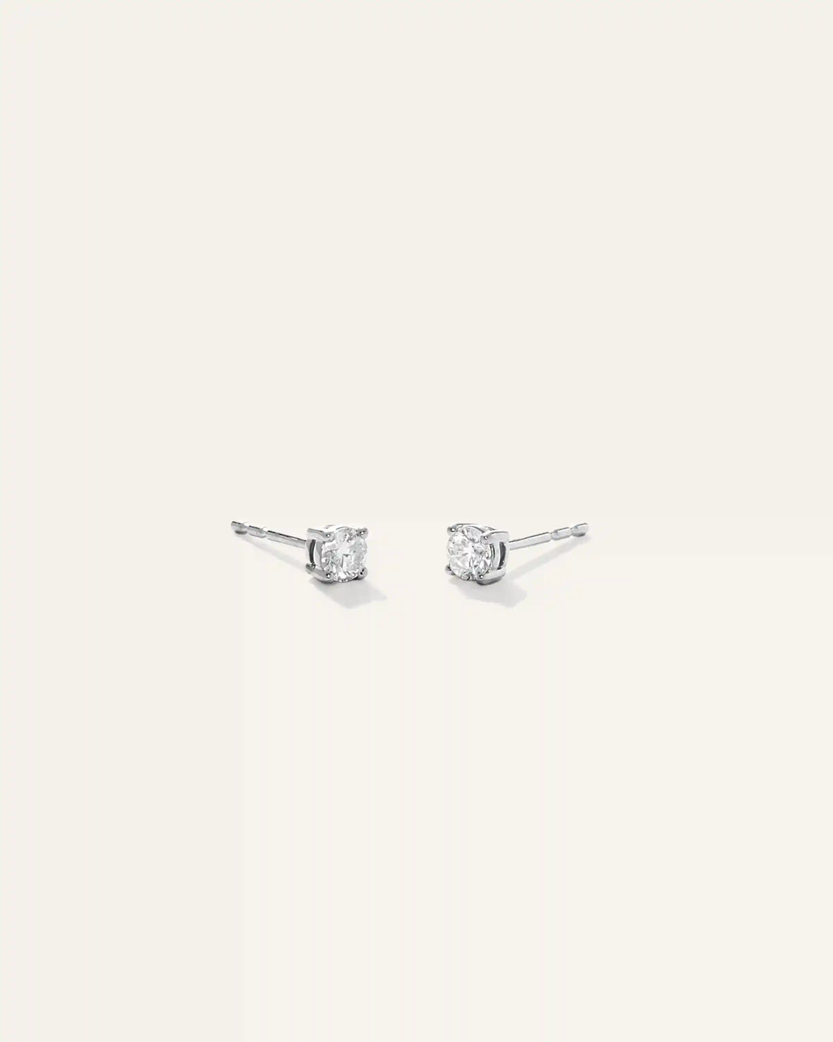 14k Gold Natural Diamond Solitaire Studs - 0.25ctw