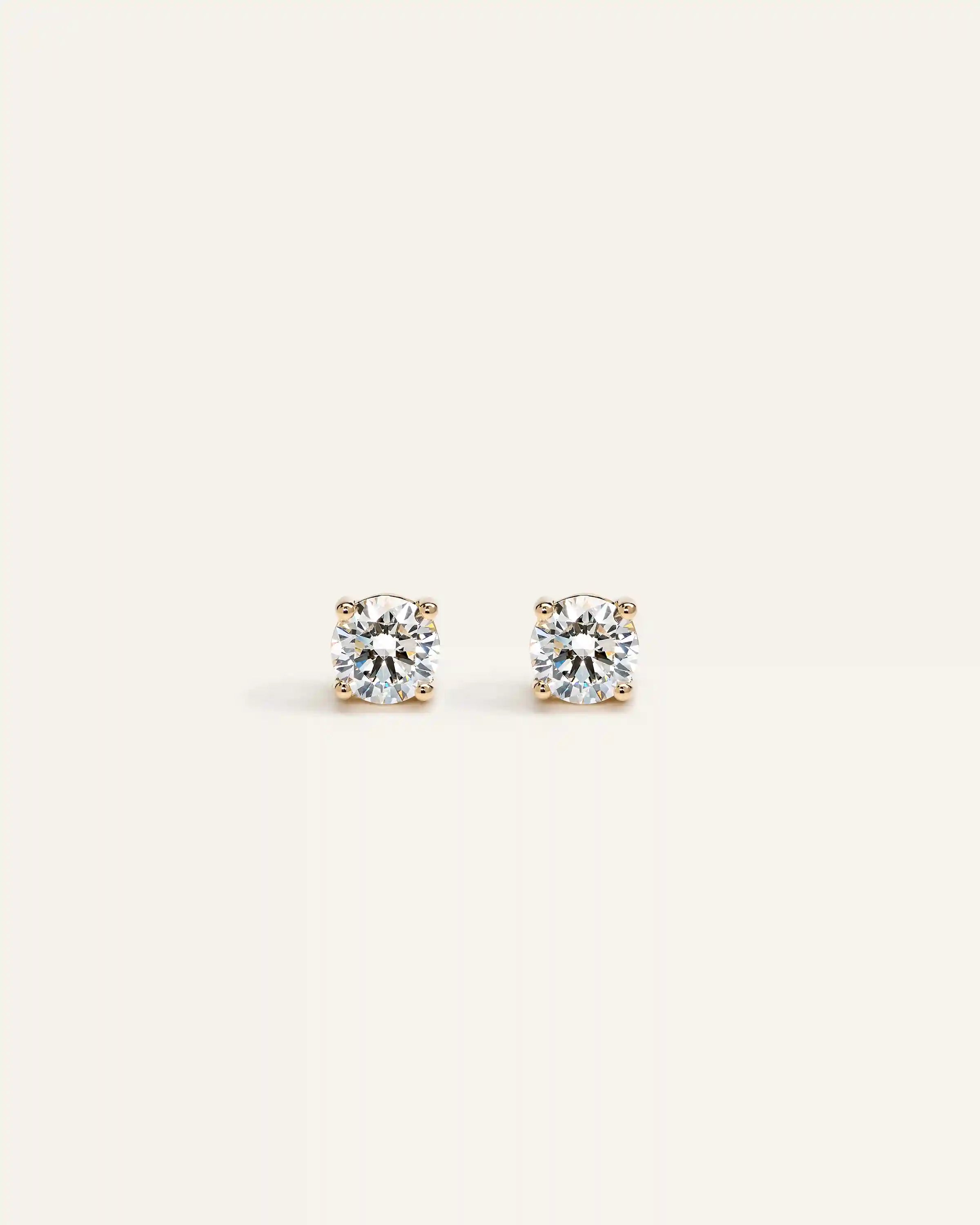 14K Gold Lab Grown Diamond Four-Prong Solitaire Studs - 0.50ctw